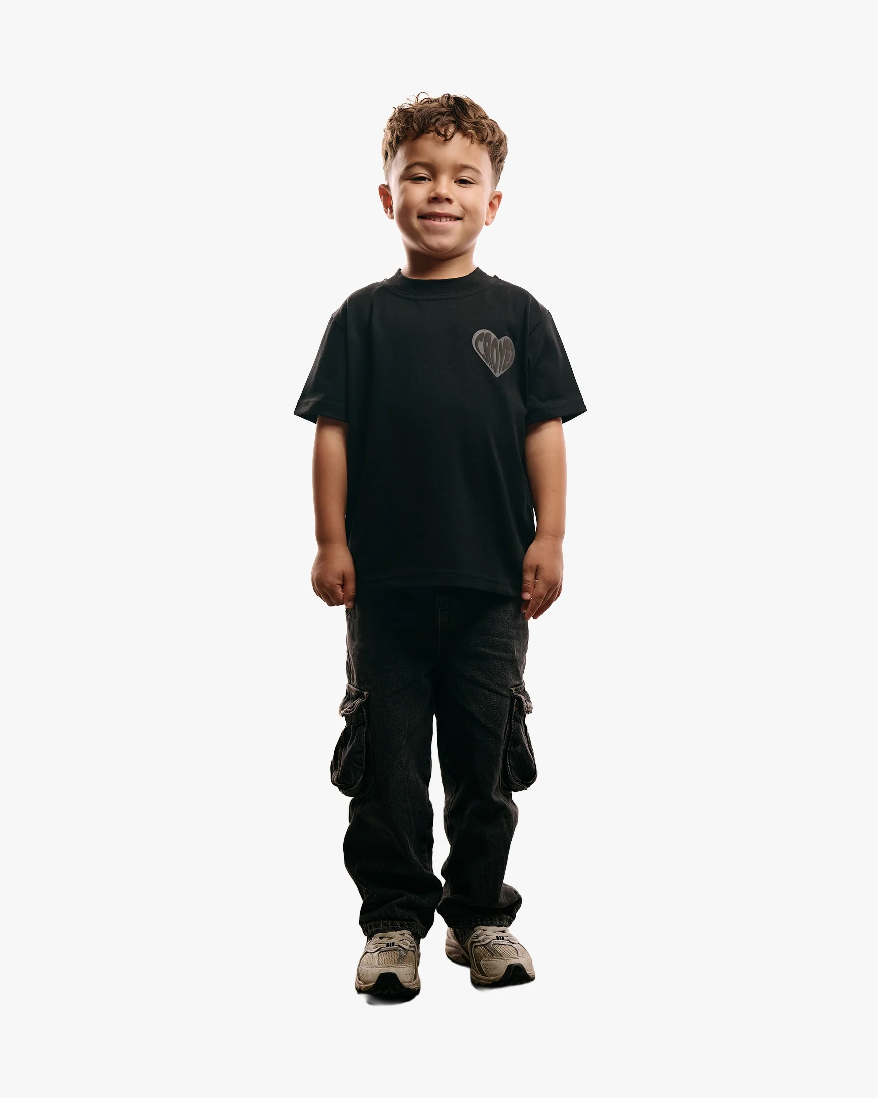 Croyez Mini Puffed Heart T-Shirt | Black - Image 3