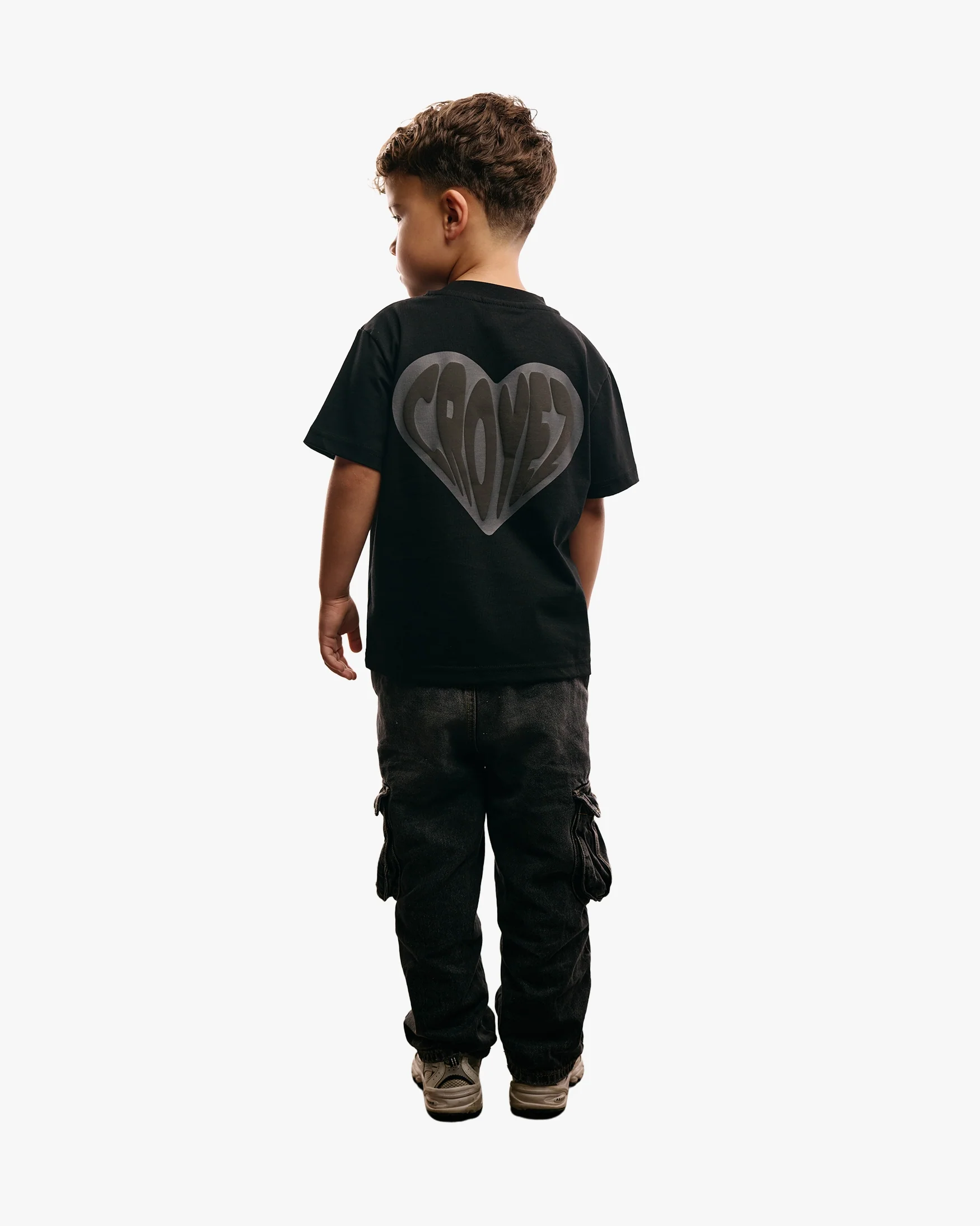 Croyez Mini Puffed Heart T-Shirt | Black - Image 4