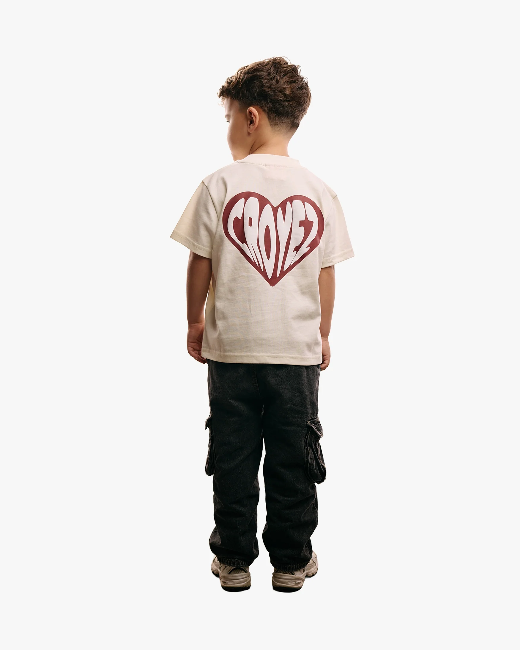 Croyez Mini Puffed Heart T-Shirt | Off-White - Image 4