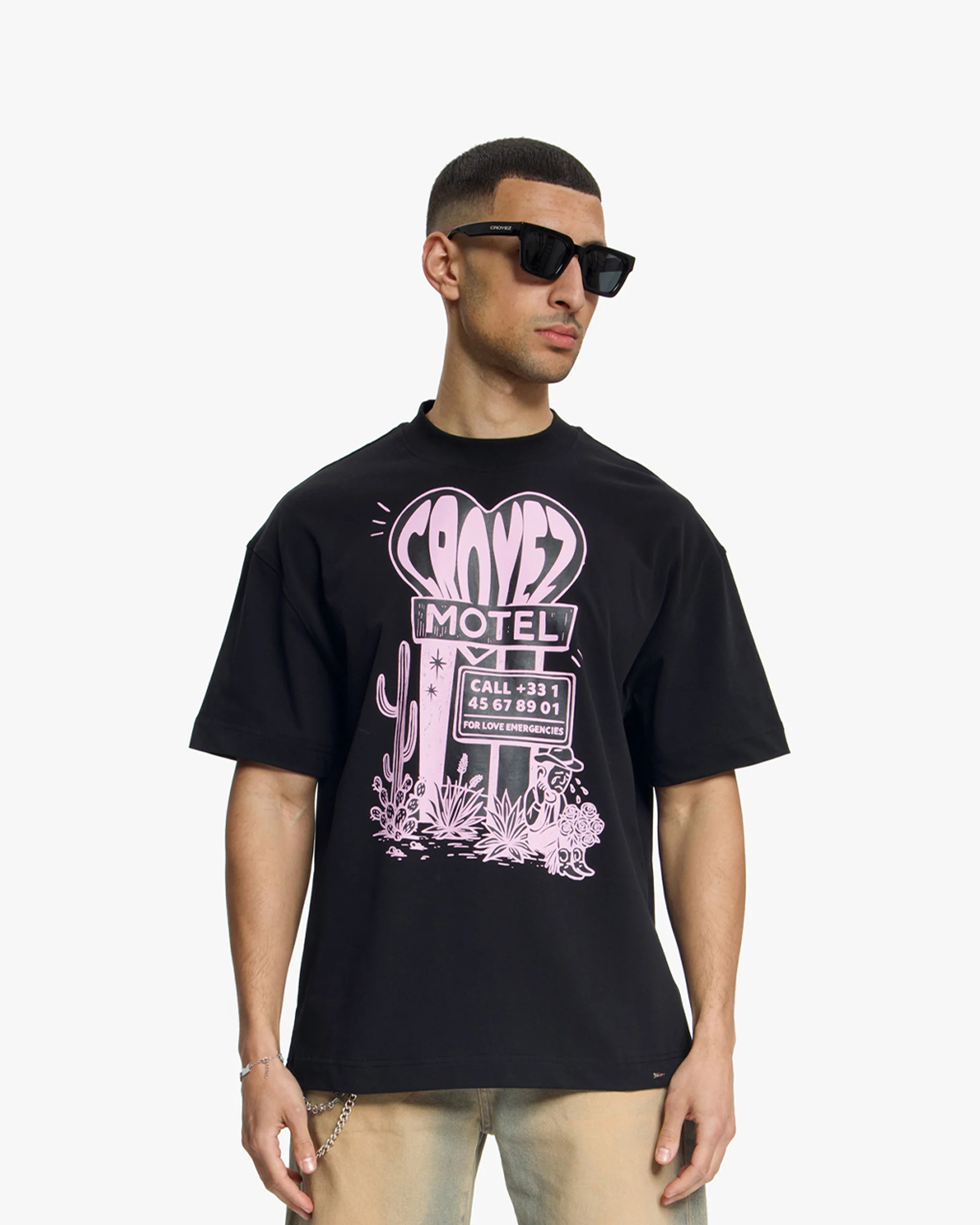 Croyez Motel T-Shirt | Black - Image 3