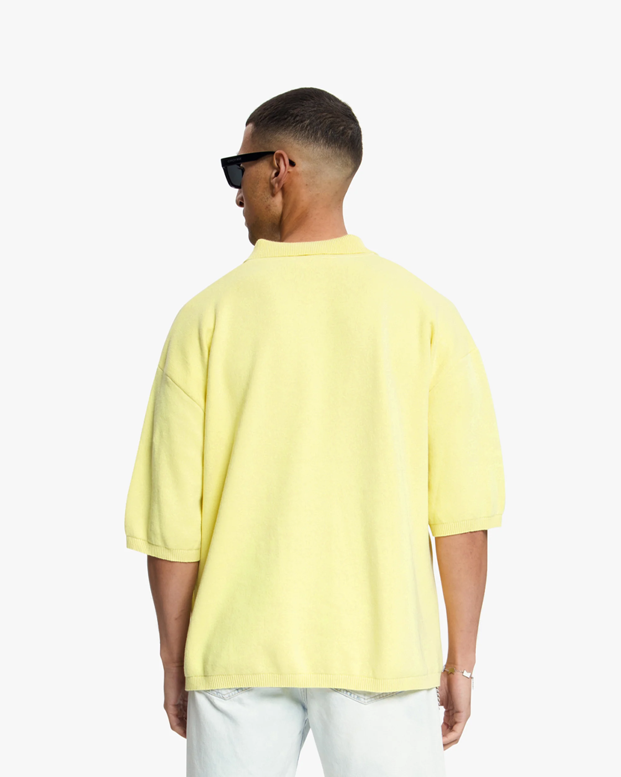 Croyez Nombre Knit Polo | Butter Yellow - Image 4