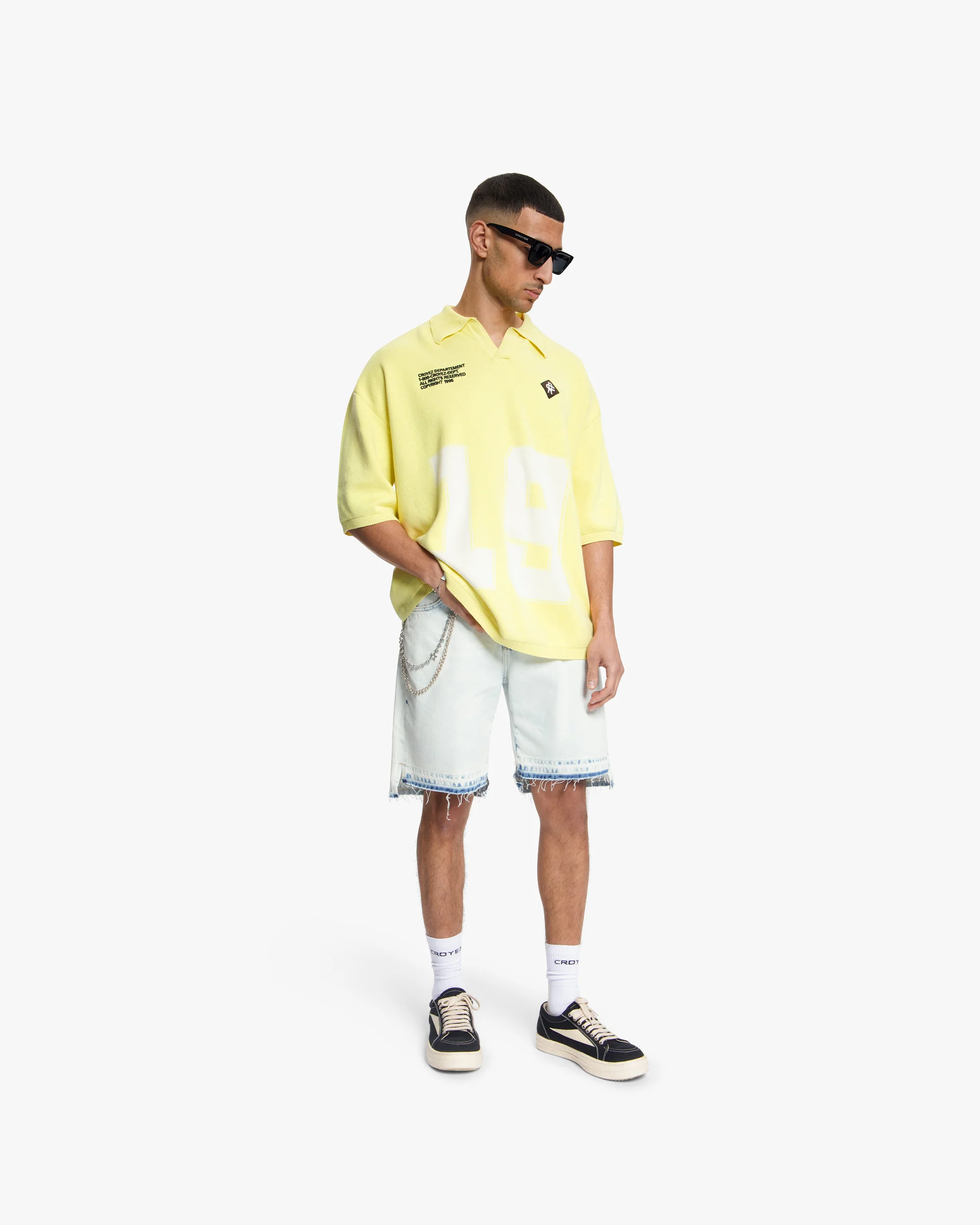 Croyez Nombre Knit Polo | Butter Yellow - Image 5