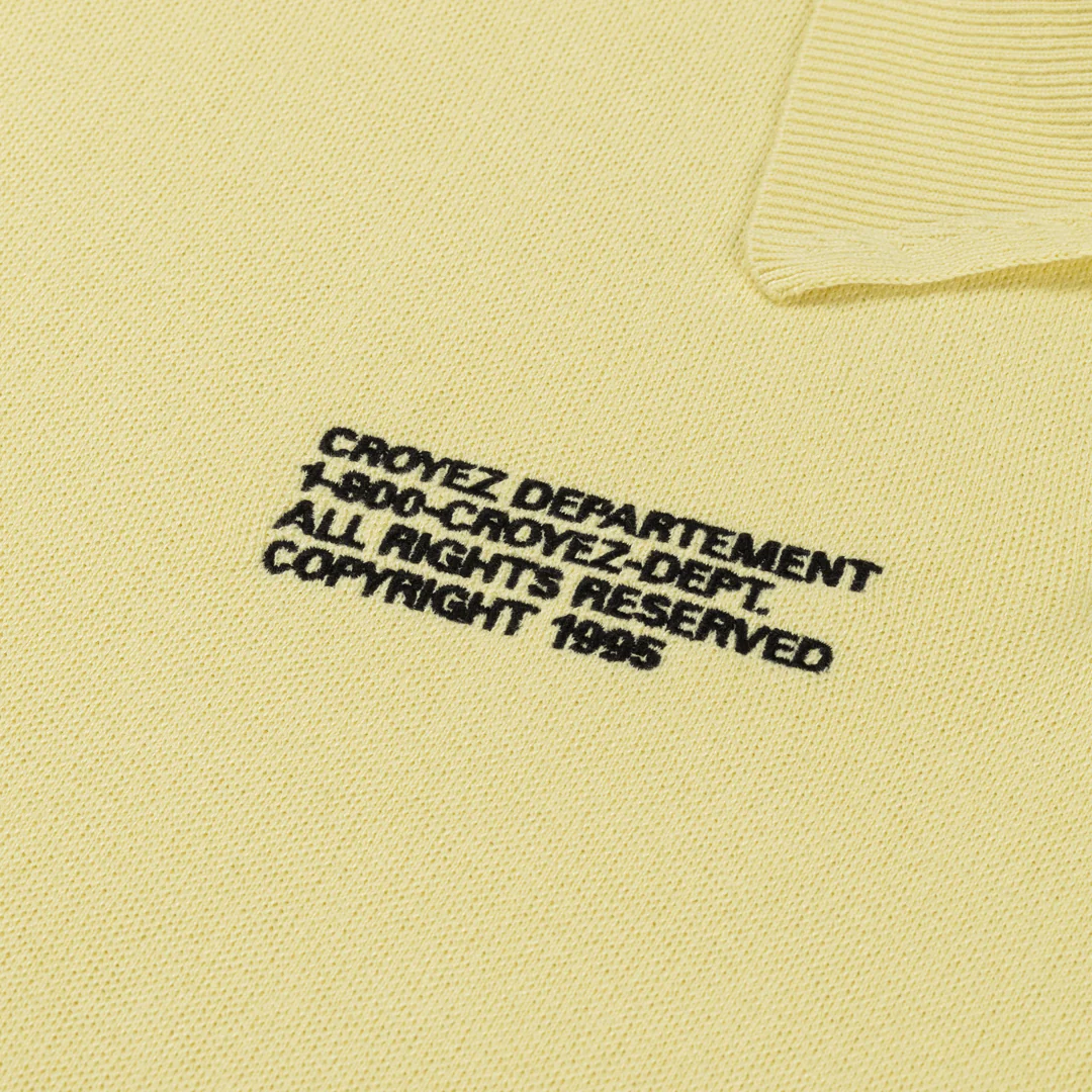 Croyez Nombre Knit Polo | Butter Yellow - Image 7