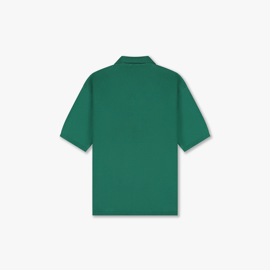 Croyez Nombre Knit Polo | Forest Green - Image 2