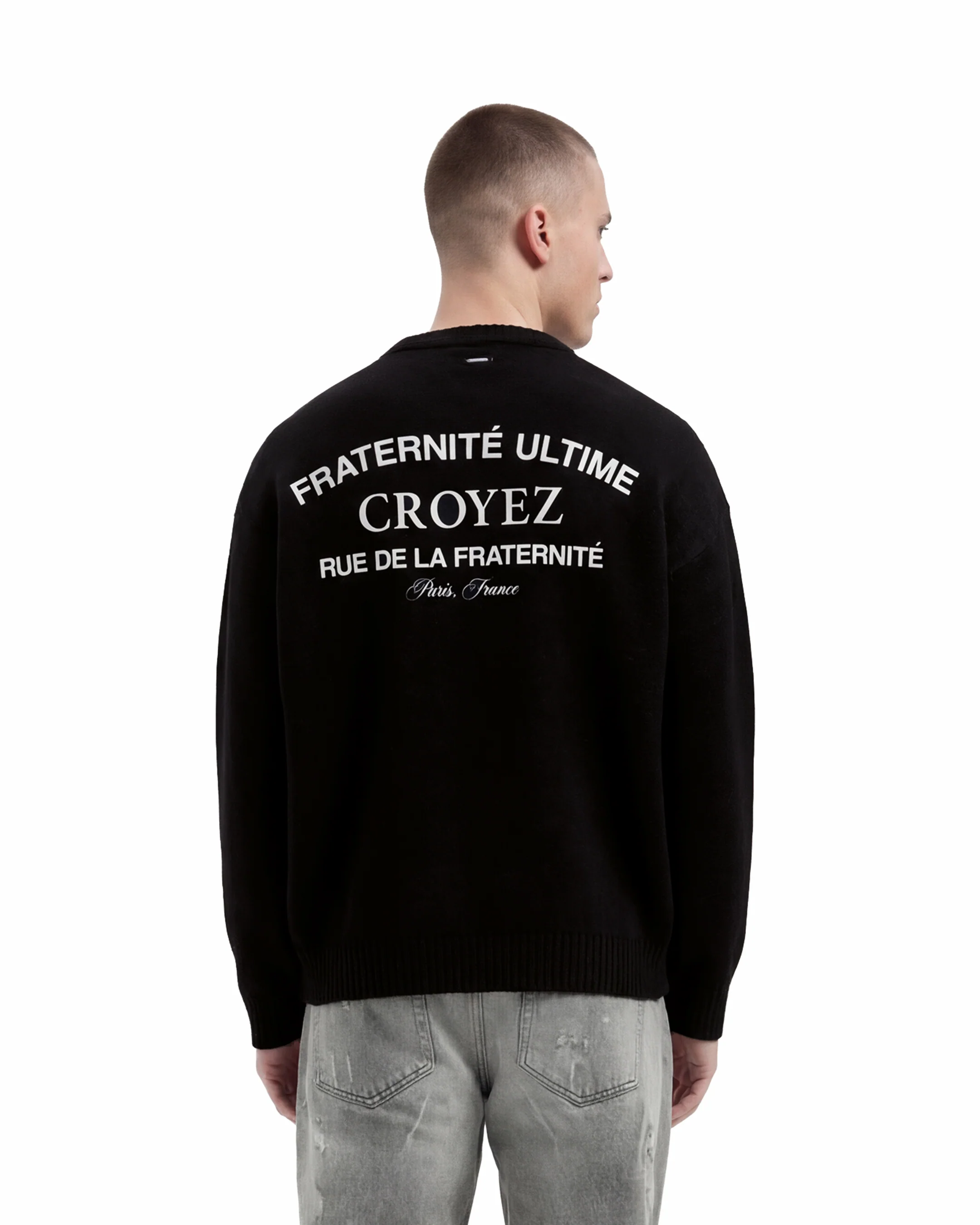 Croyez Original Fraternite Knit Sweater | Black - Image 4