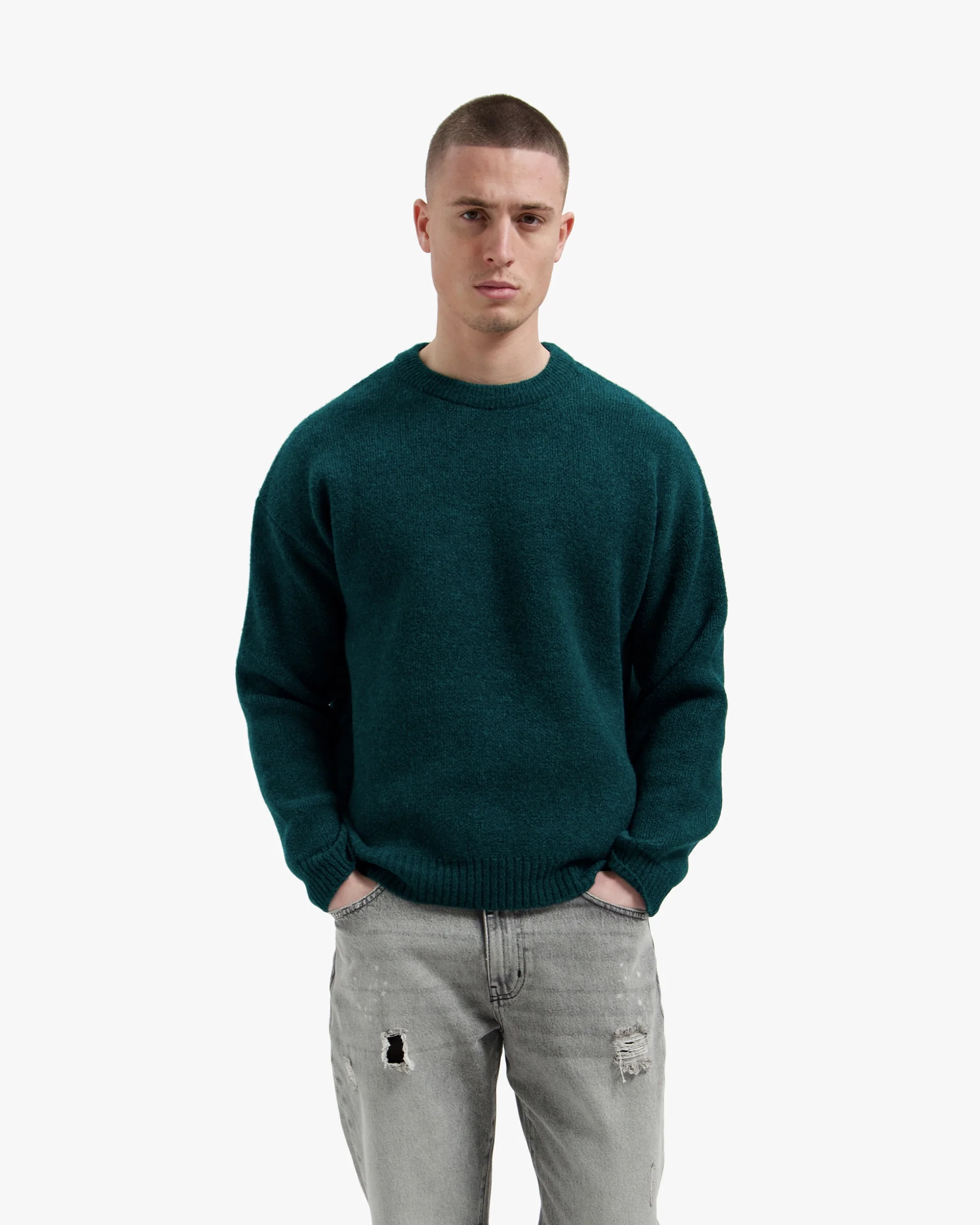 Croyez Original Fraternite Knit Sweater | Dark Teal - Image 3