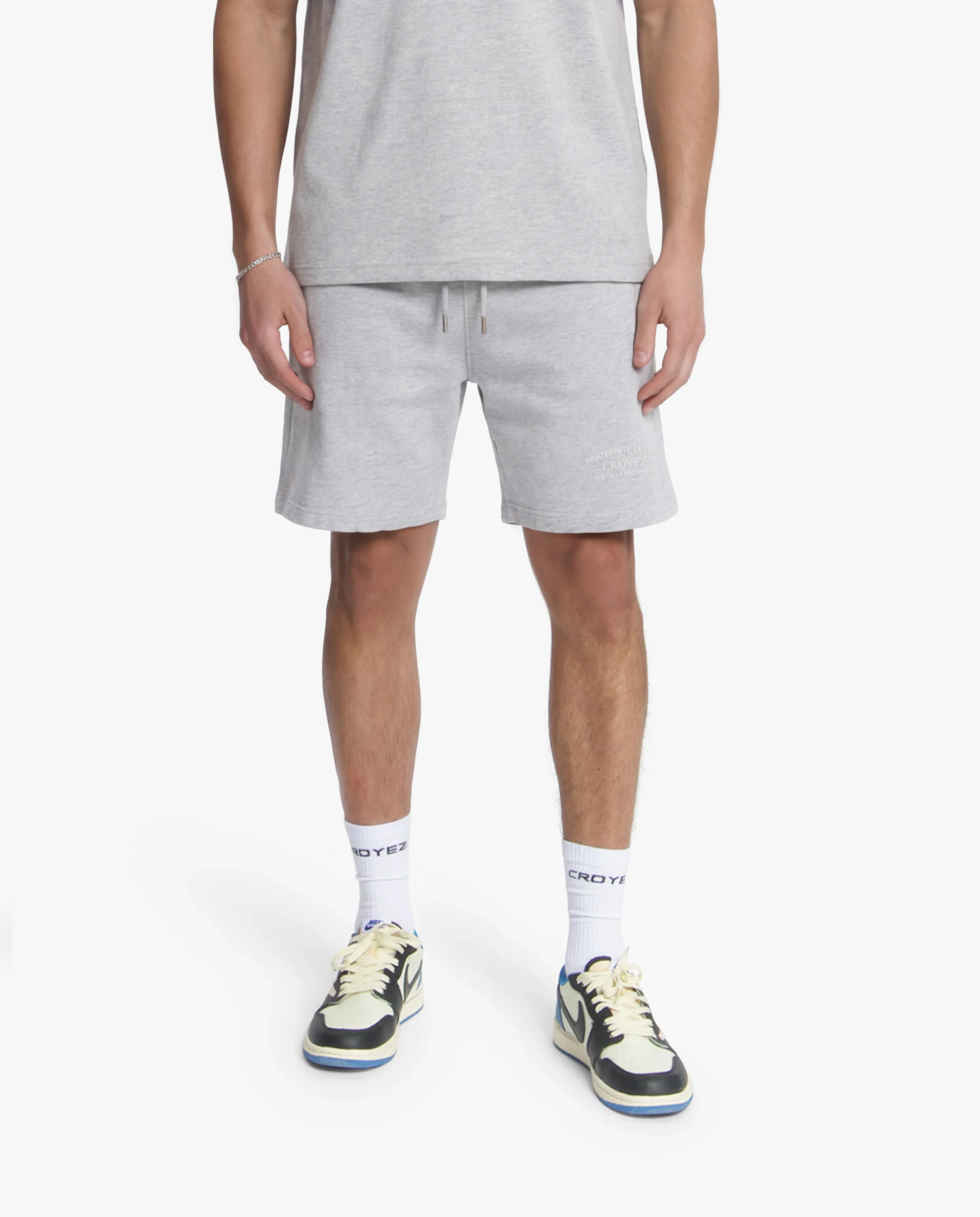 Croyez Original Fraternite Shorts | Grey Melange - Image 3