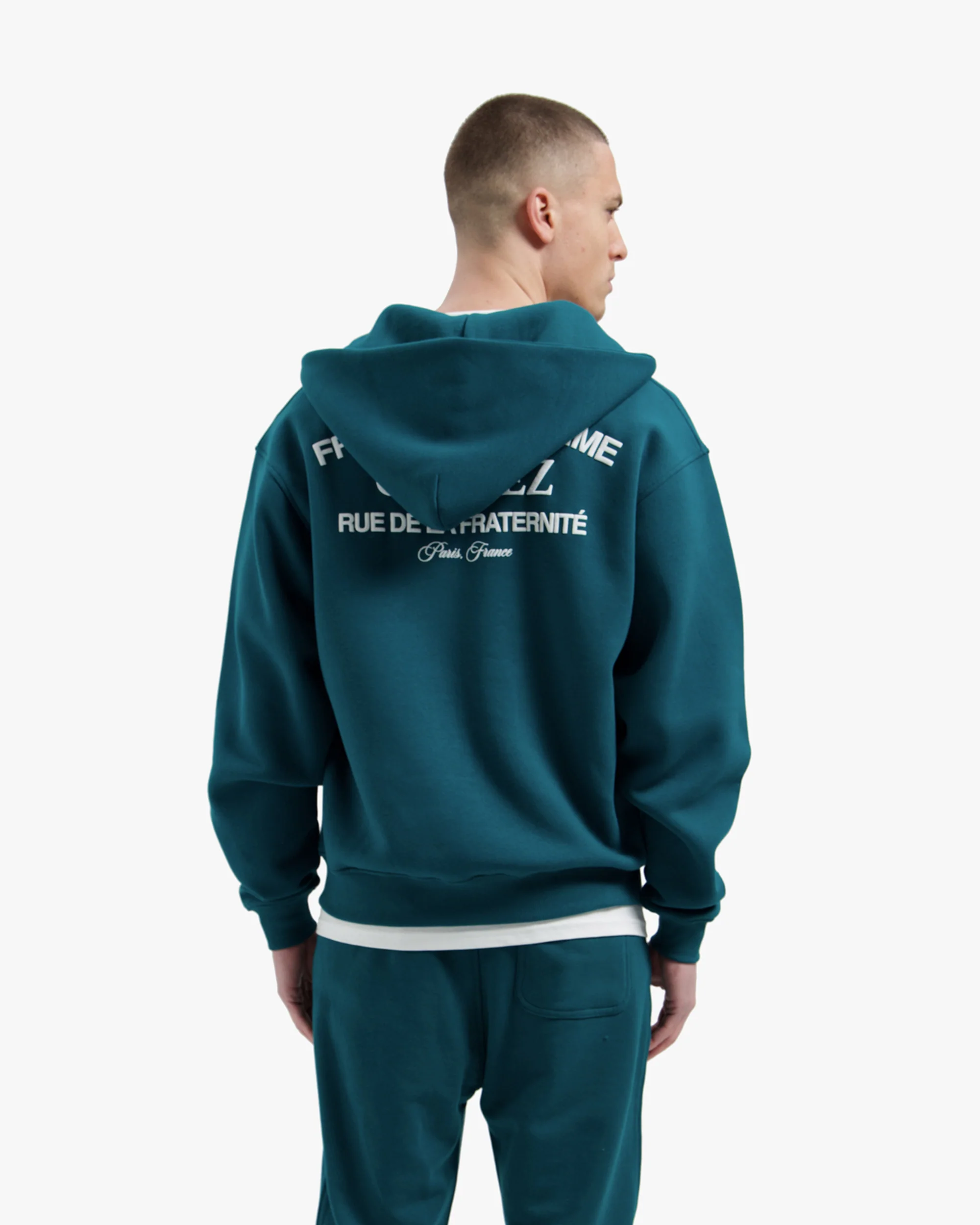 Croyez Original Fraternite Zip Hoodie | Dark Teal - Image 4