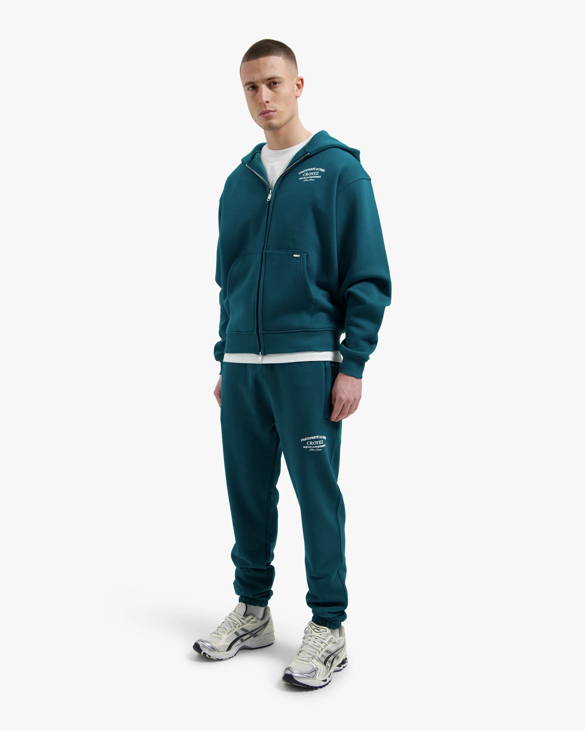 Croyez Original Fraternite Zip Hoodie | Dark Teal - Image 5