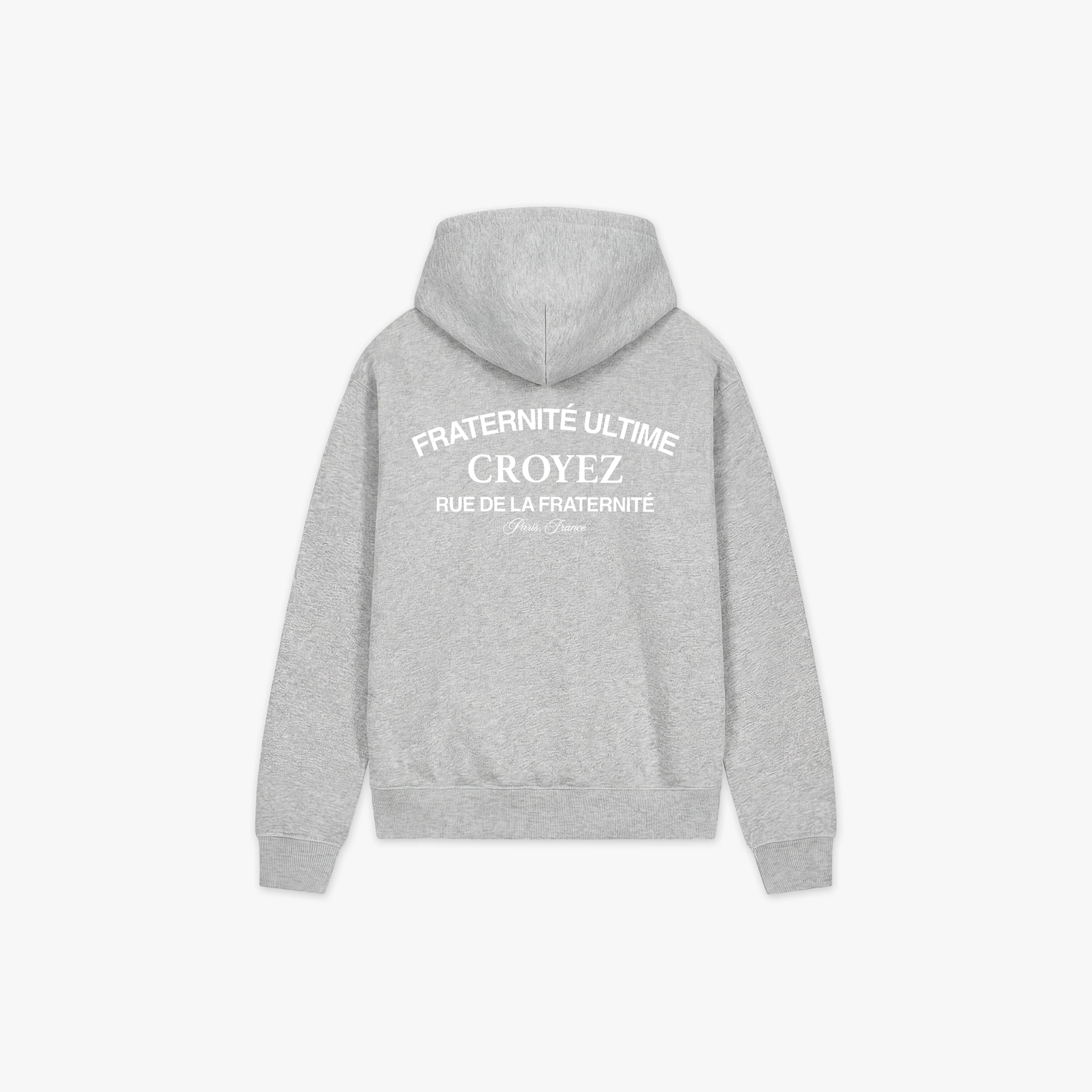 Croyez Original Fraternite Zip Hoodie | Grey Melange - Image 2