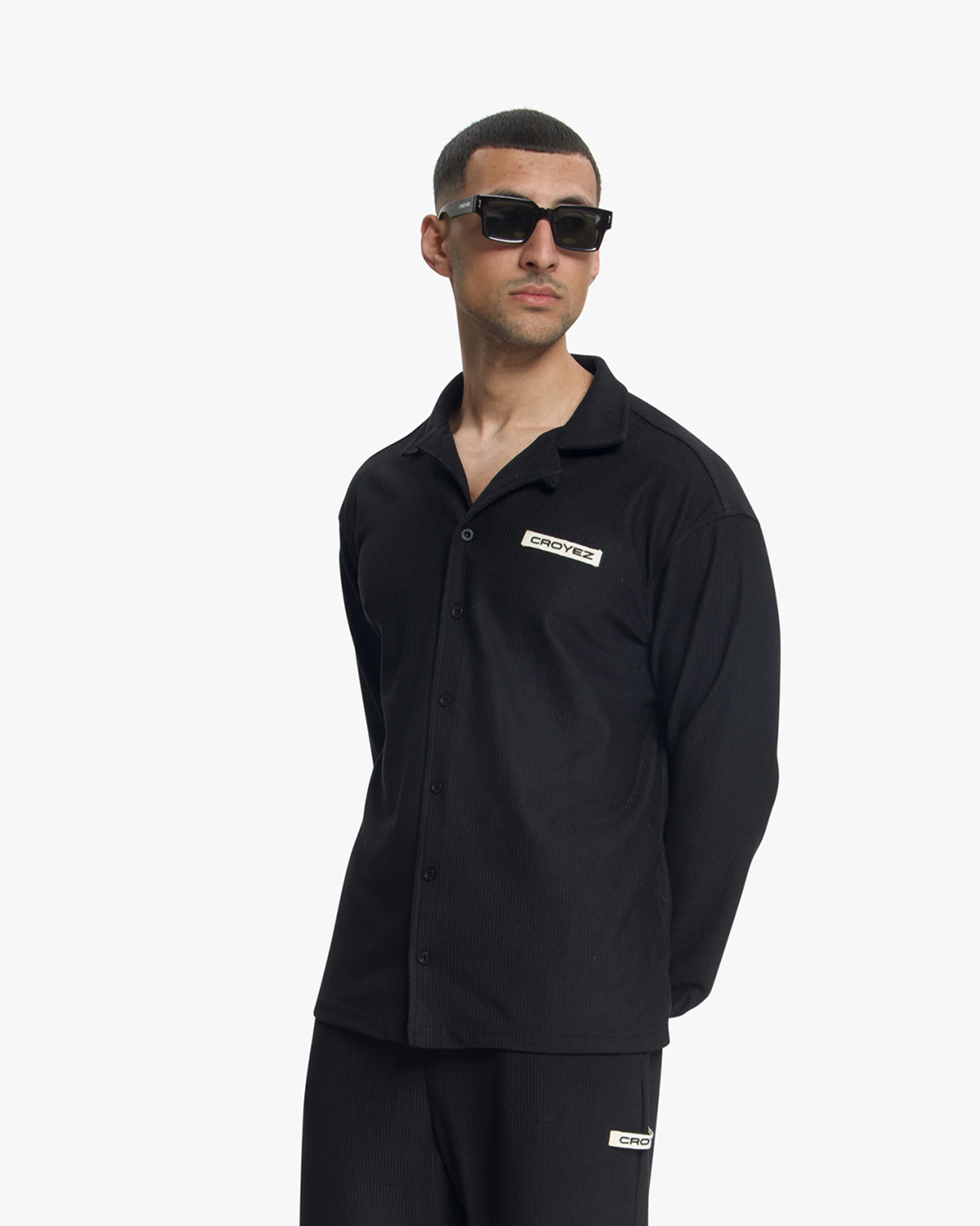 Croyez Plisse Longsleeve Shirt | Black - Image 3