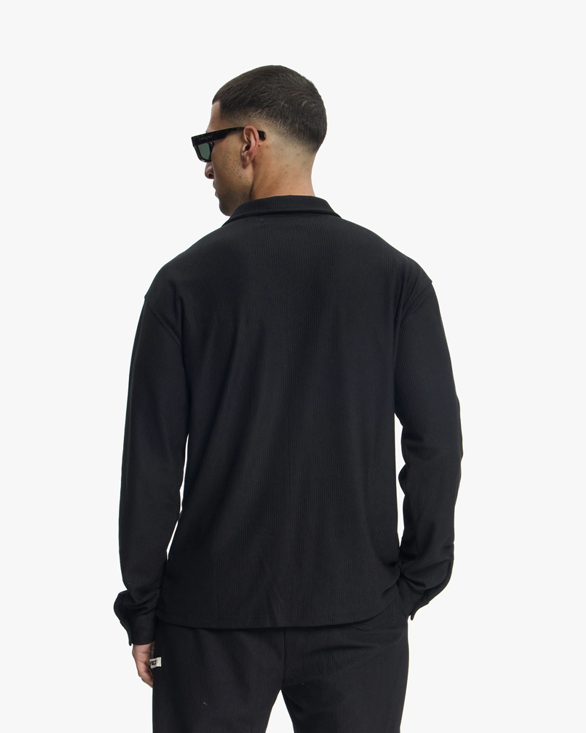 Croyez Plisse Longsleeve Shirt | Black - Image 4