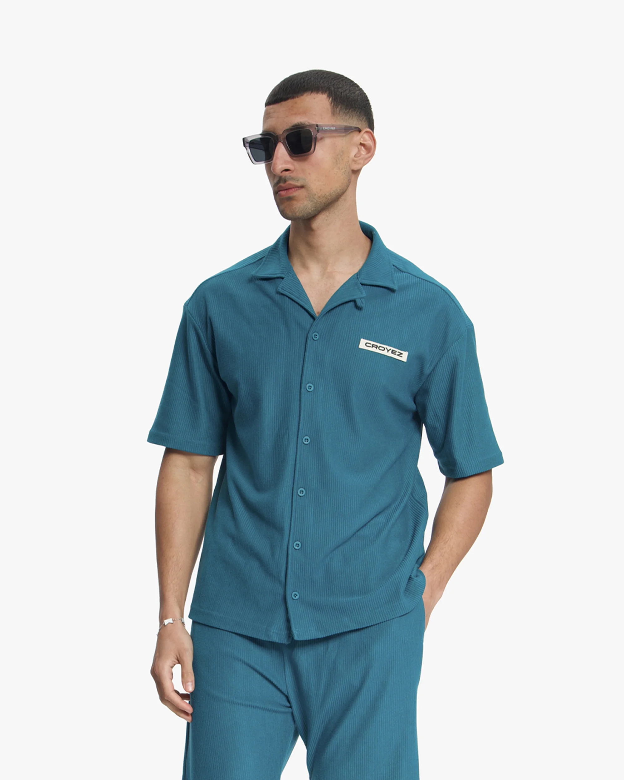 Croyez Plisse Shirt | Dark Teal - Image 3