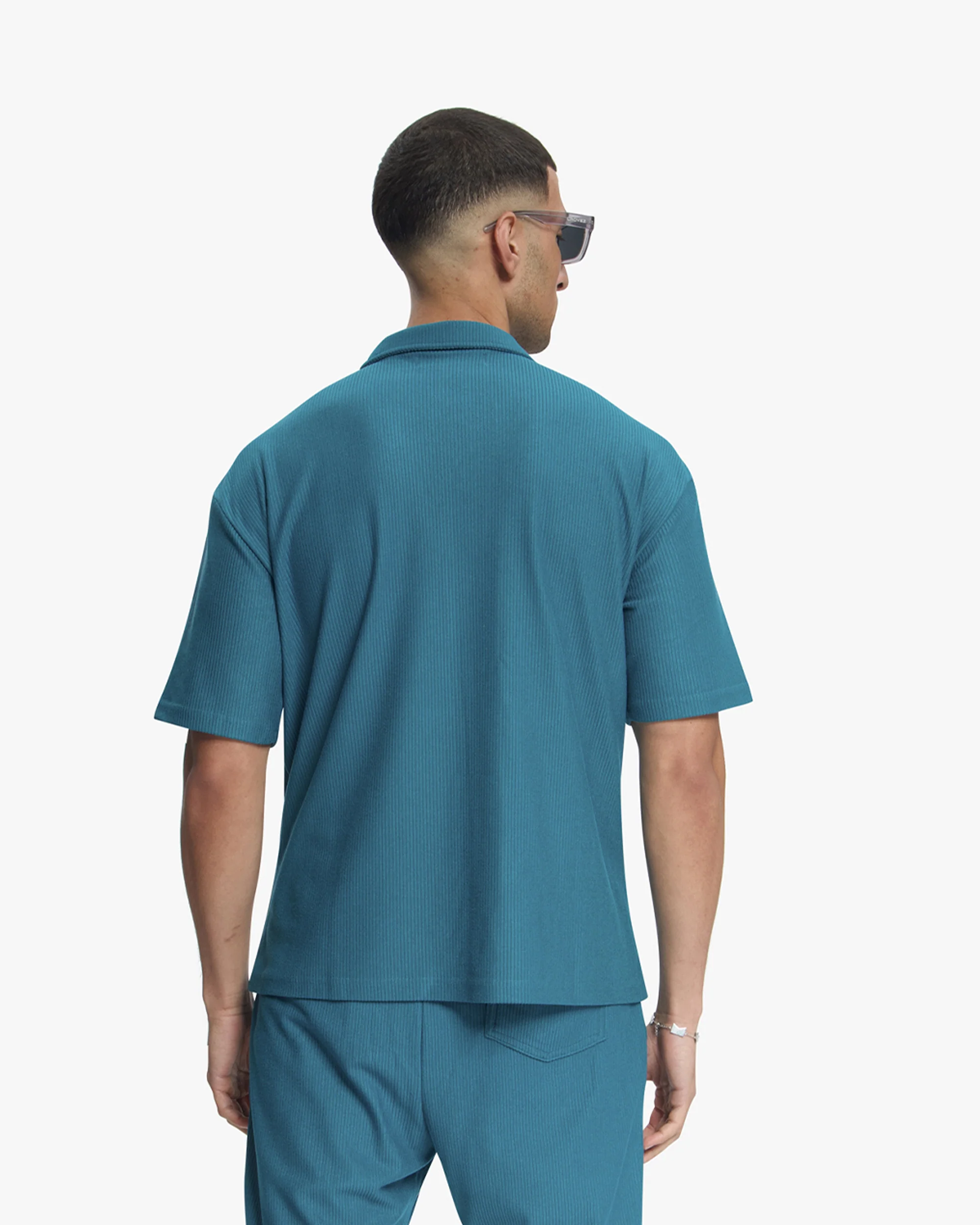Croyez Plisse Shirt | Dark Teal - Image 4