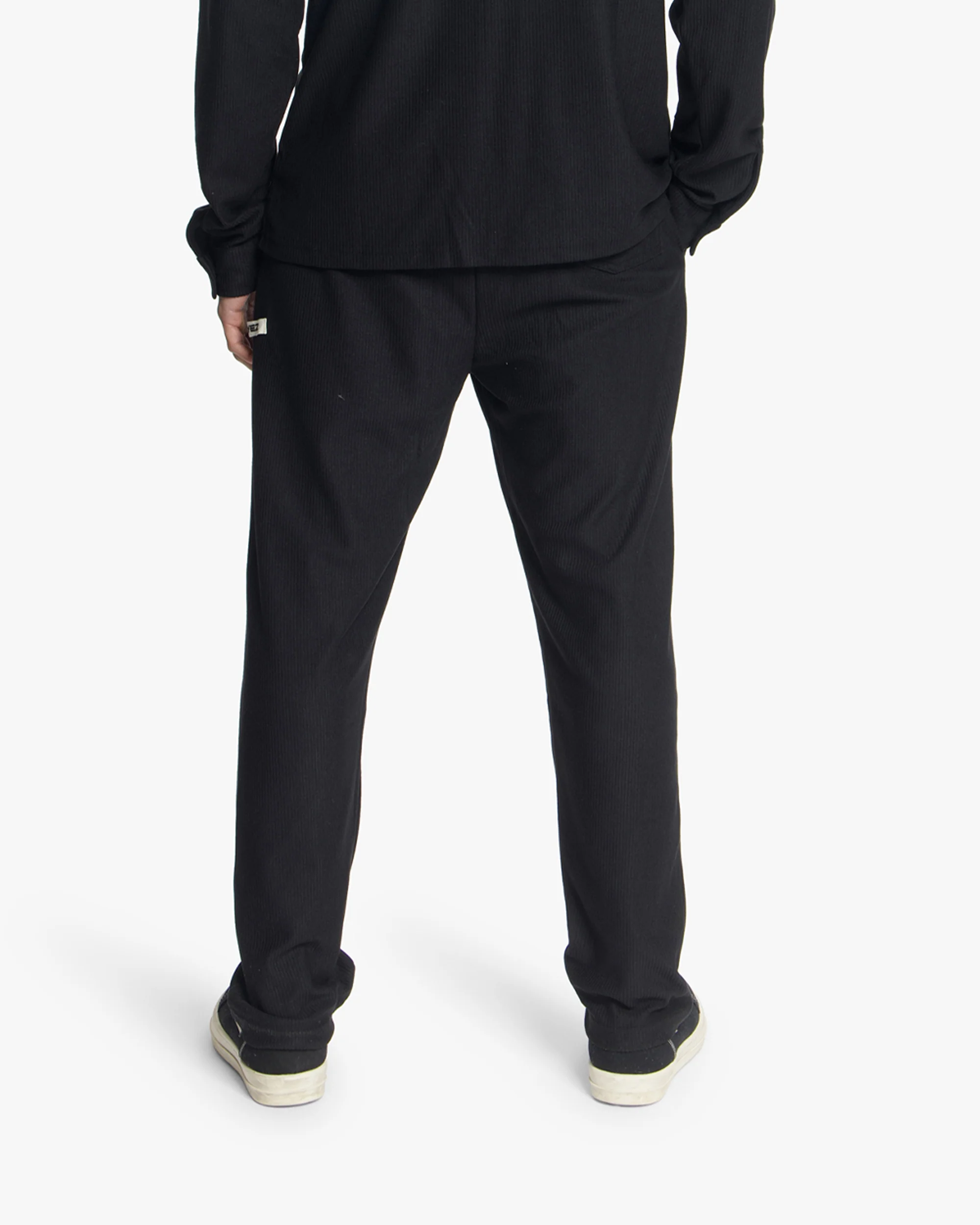 Croyez Plisse Straight Leg Pants | Black - Image 4