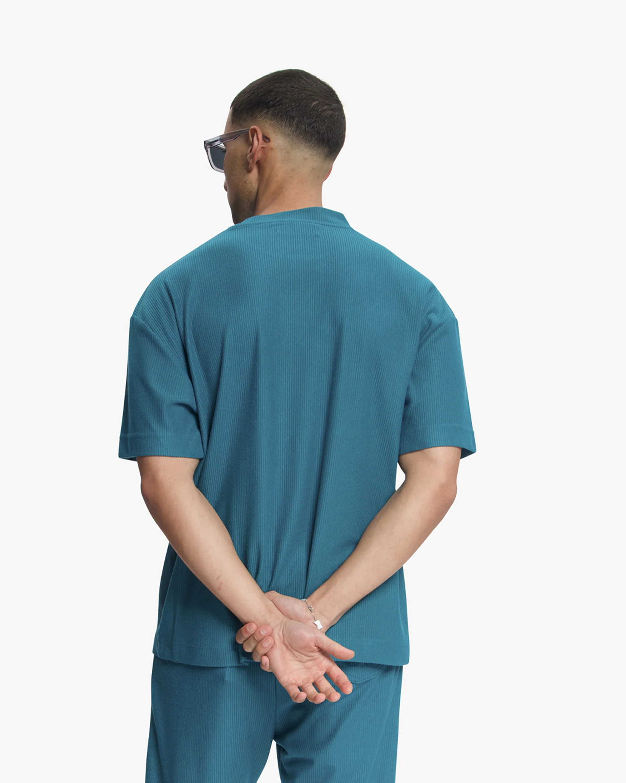 Croyez Plisse T-Shirt | Dark Teal - Image 4