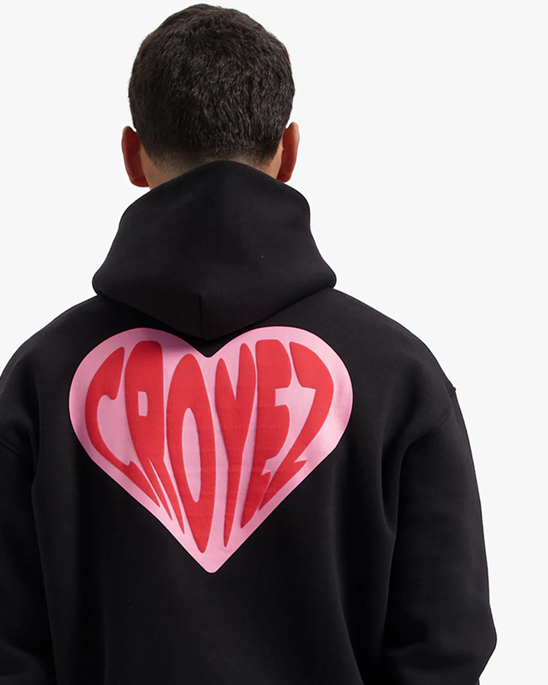 CROYEZ PUFFED HEART HOODIE | BLACK/RED - Image 6