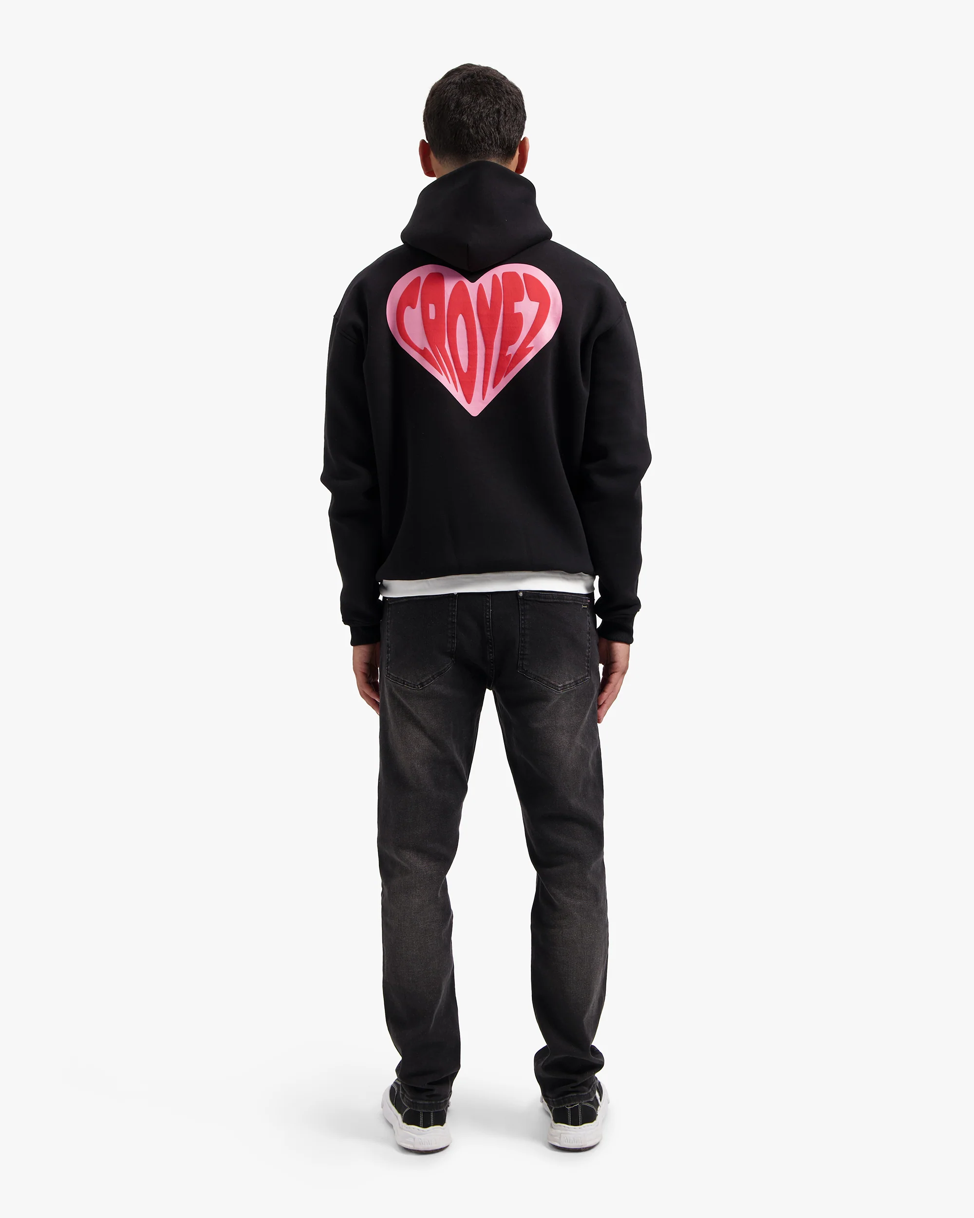 CROYEZ PUFFED HEART HOODIE | BLACK/RED - Image 8