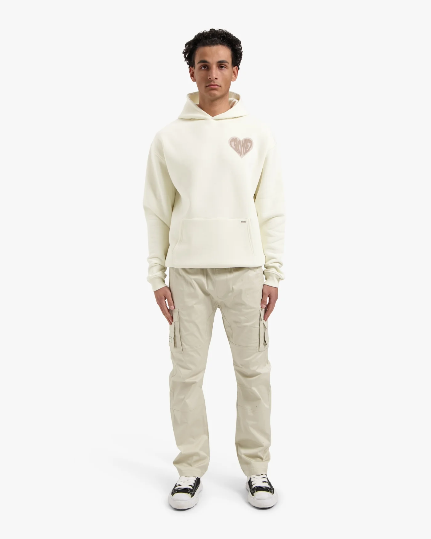 CROYEZ PUFFED HEART HOODIE | OFF-WHITE/BEIGE - Image 5