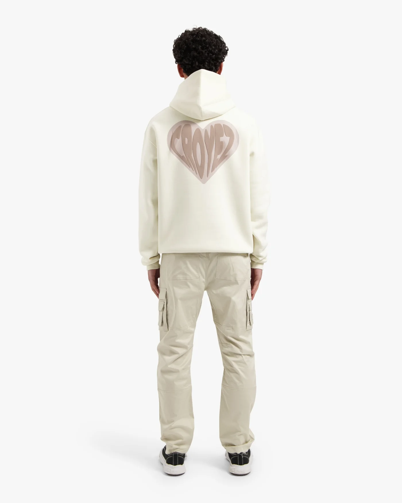 CROYEZ PUFFED HEART HOODIE | OFF-WHITE/BEIGE - Image 6
