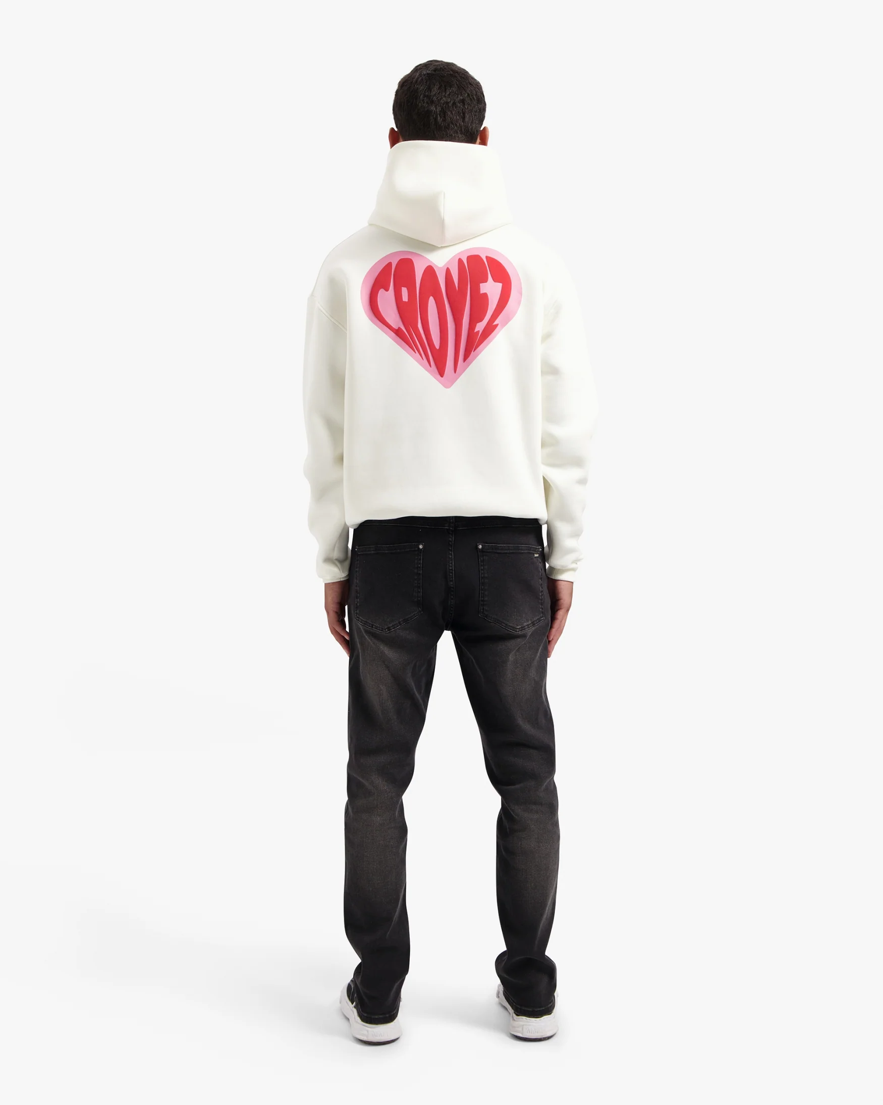 CROYEZ PUFFED HEART HOODIE | OFF-WHITE/RED - Image 8