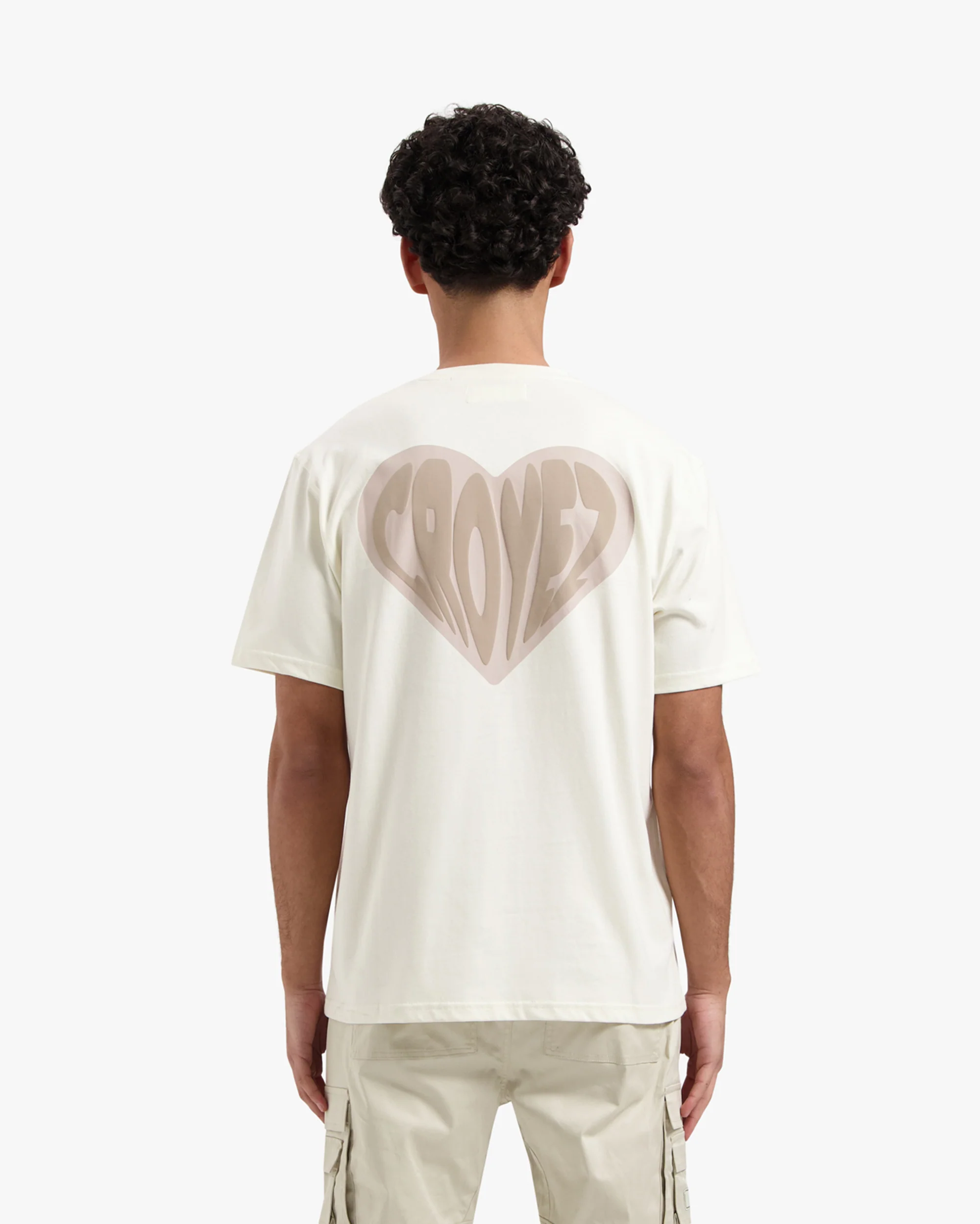 CROYEZ PUFFED HEART T-SHIRT | OFF-WHITE/BEIGE - Image 4