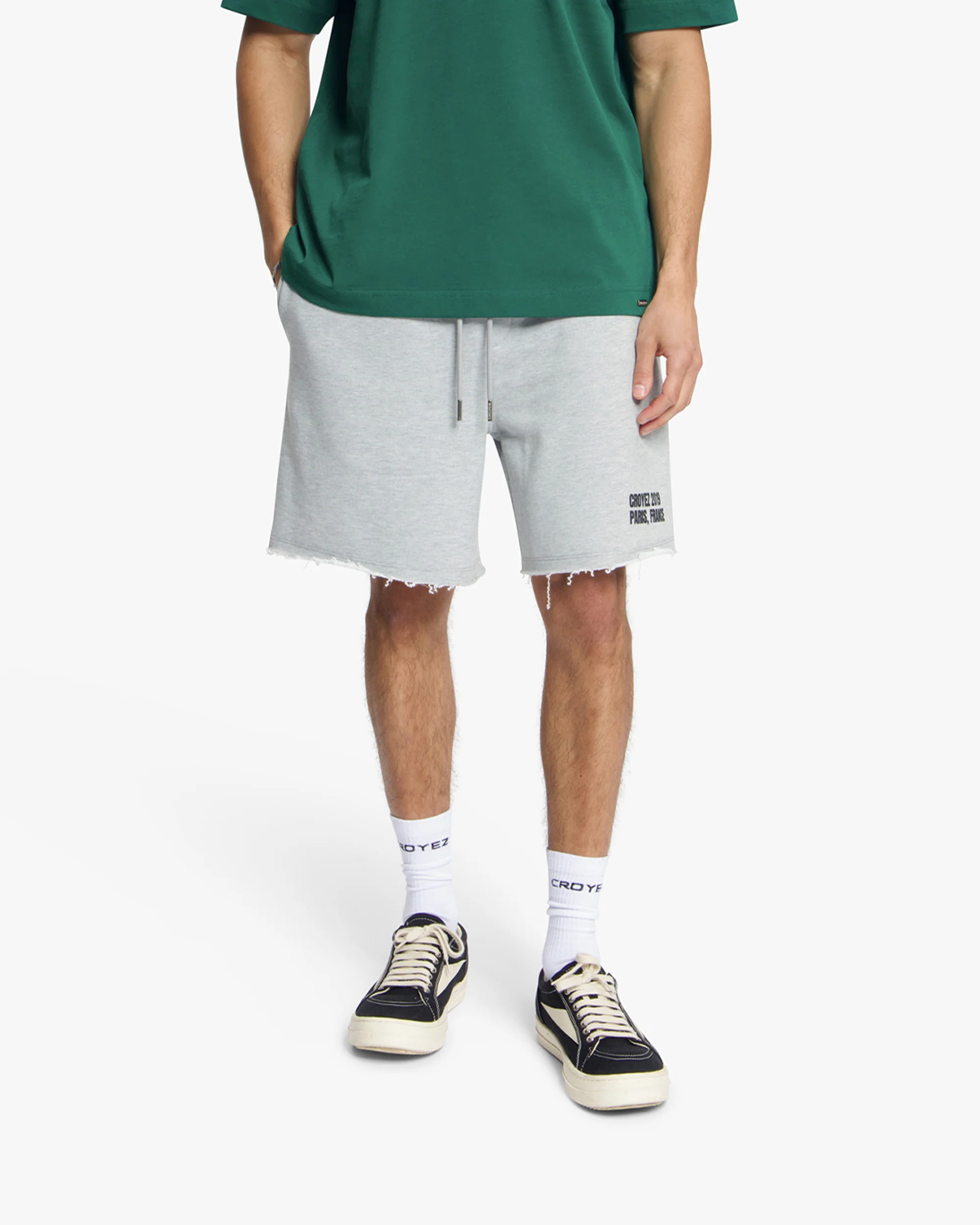 Croyez Relaxed Paris Shorts | Grey Melange - Image 3