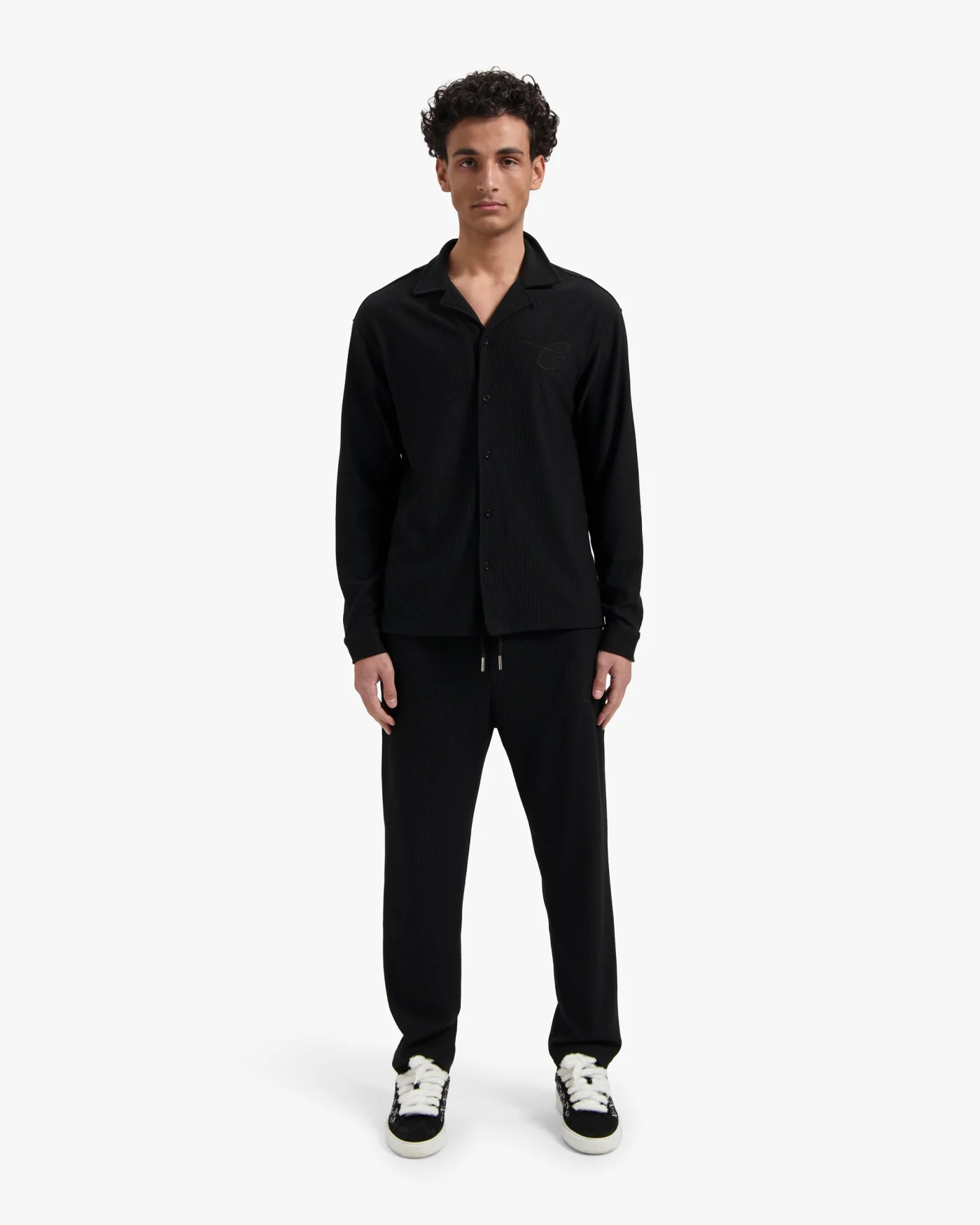 Croyez Ribbed Longsleeve Set | Black - Image 3