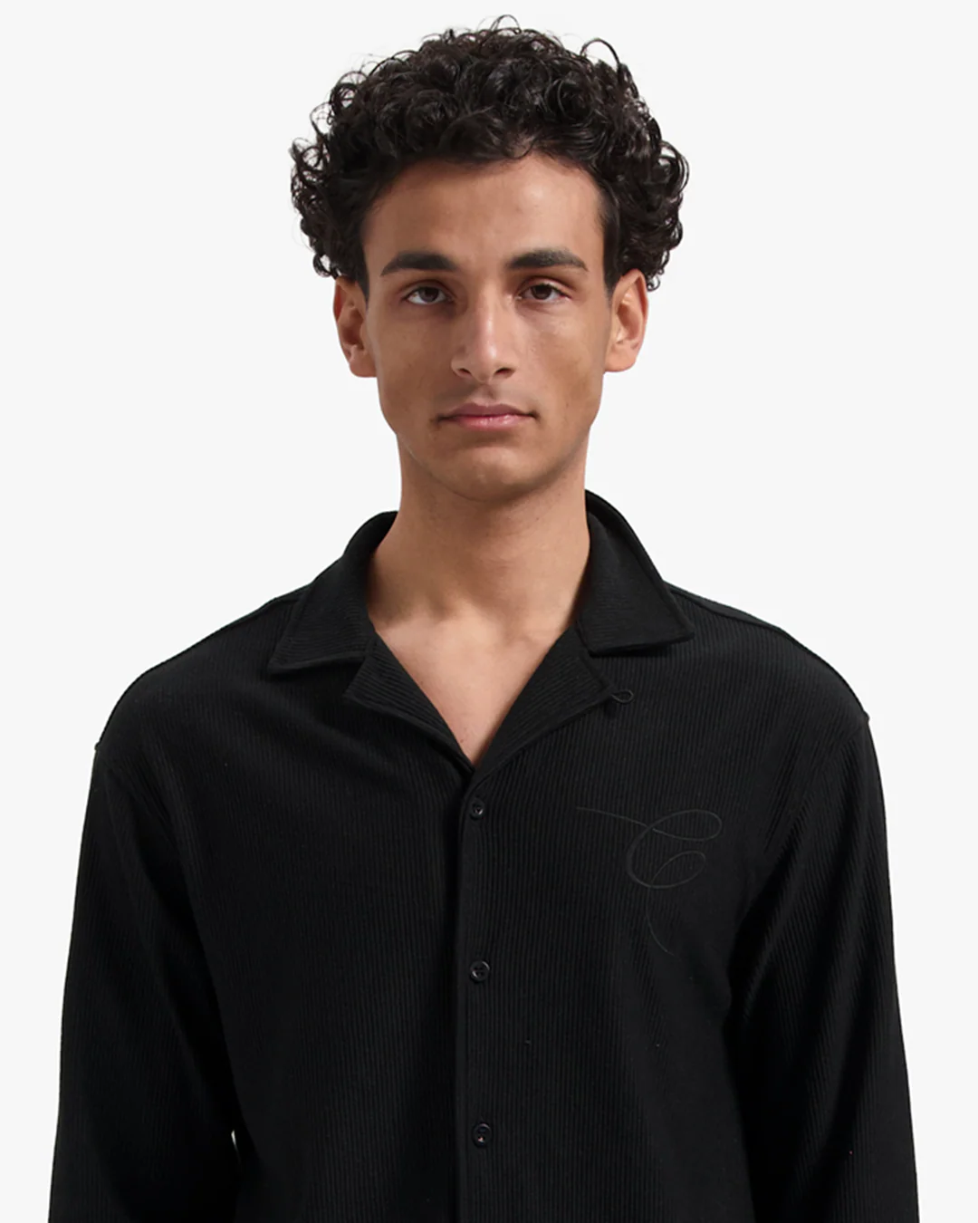 CROYEZ RIBBED LONGSLEEVE SHIRT | BLACK - Image 3