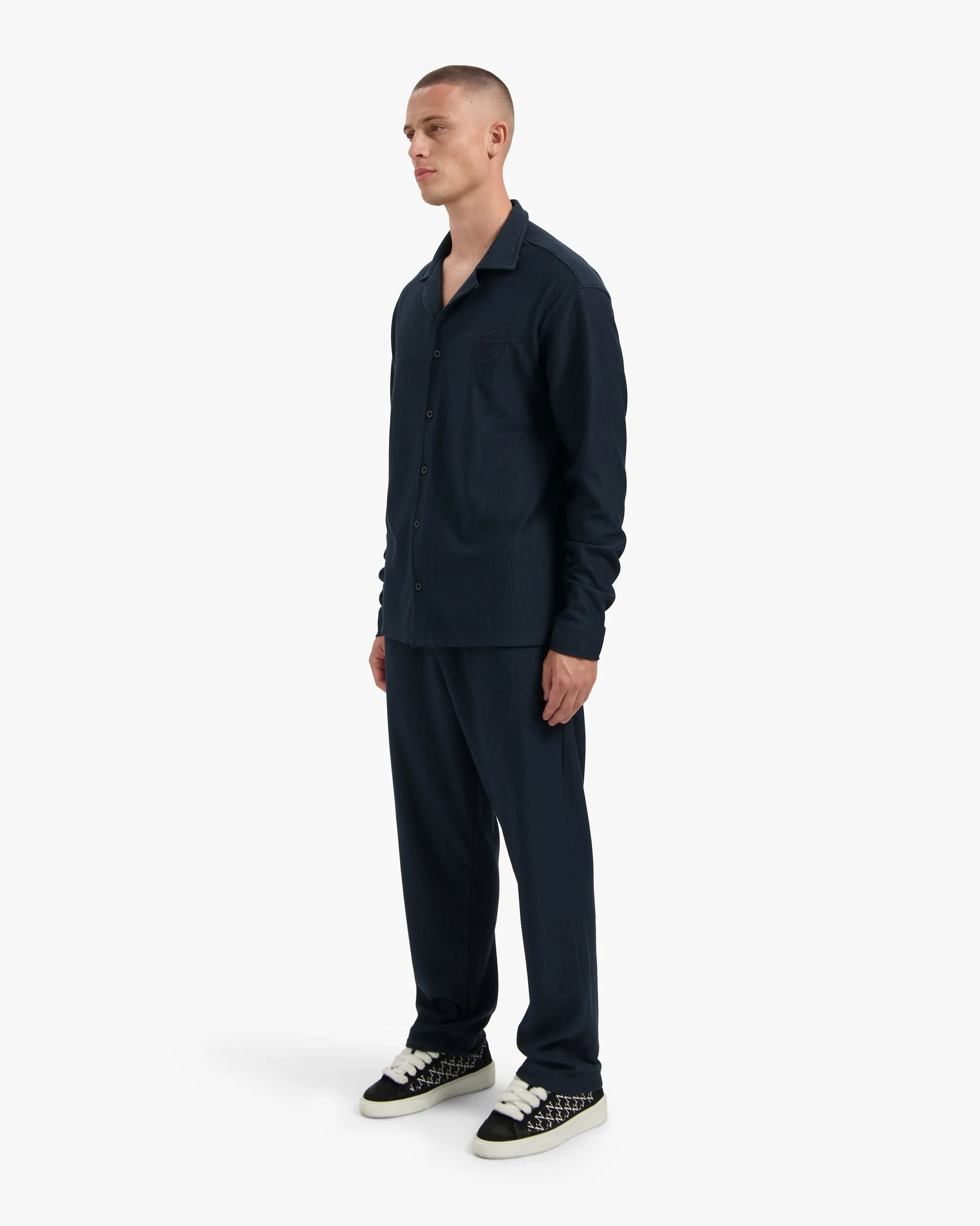 Croyez Ribbed Longsleeve Shirt | Navy - Image 5