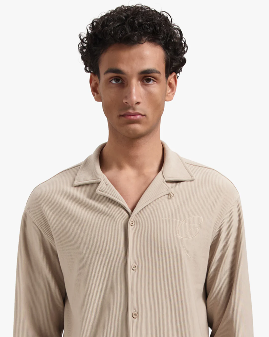 CROYEZ RIBBED LONGSLEEVE SHIRT | SAND - Image 3
