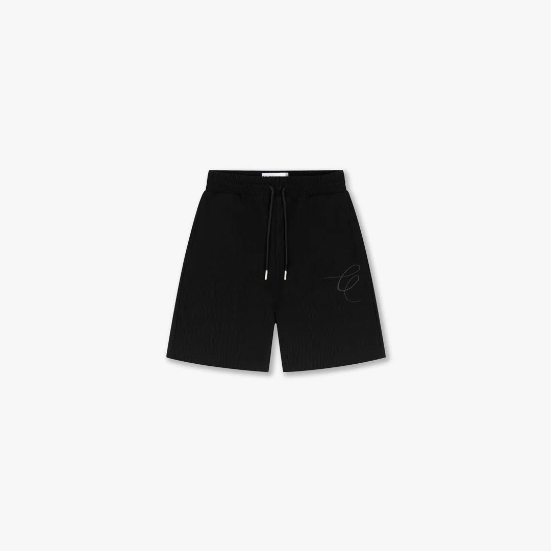 CROYEZ RIBBED SHORTS | BLACK