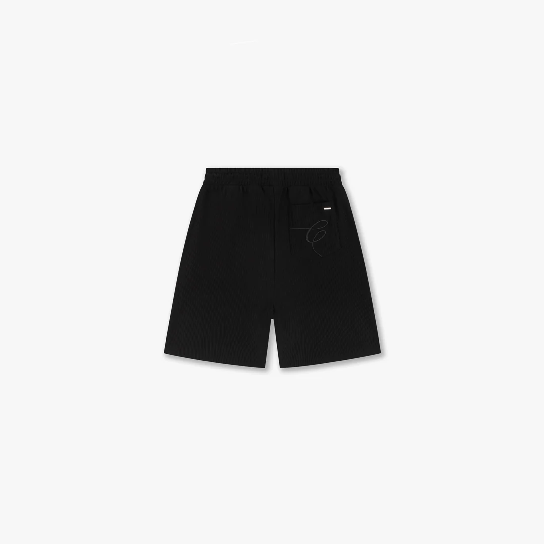 CROYEZ RIBBED SHORTS | BLACK - Image 2