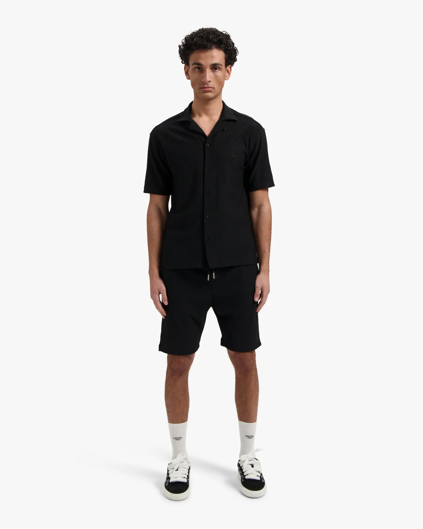 CROYEZ RIBBED SHORTS | BLACK - Image 5