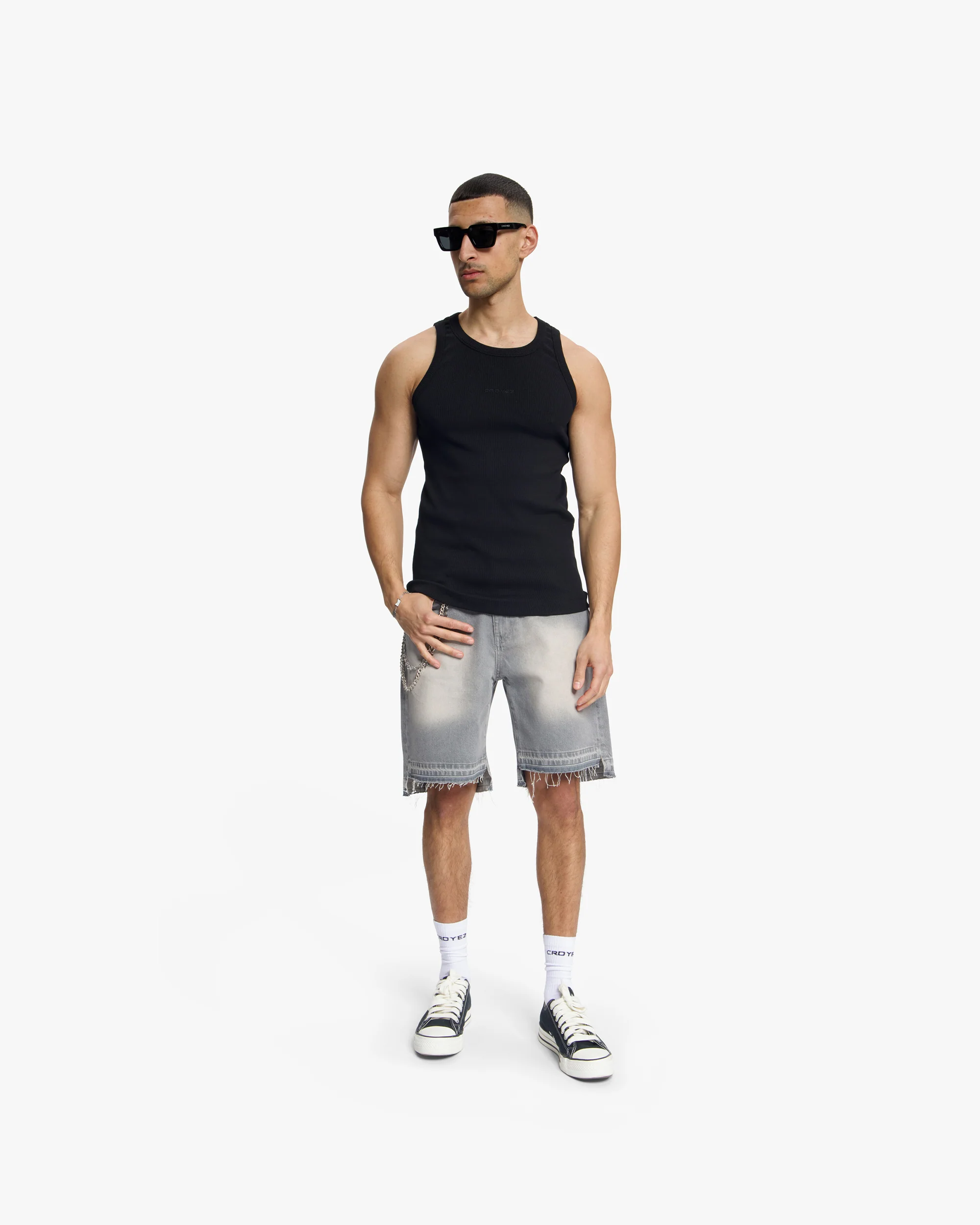 Croyez Ribbed Tank Top | Black - Image 5
