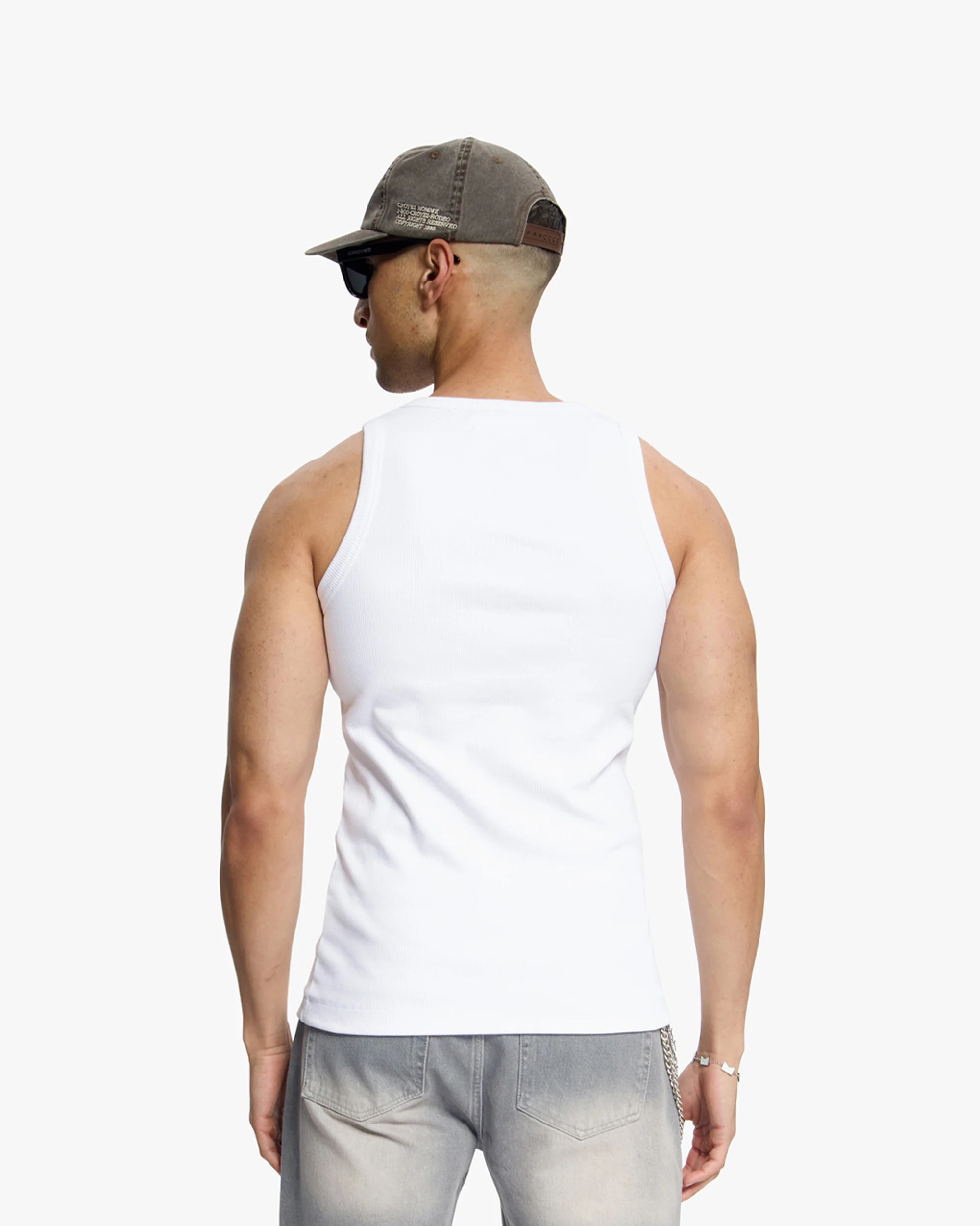 Croyez Ribbed Tank Top | White - Image 4
