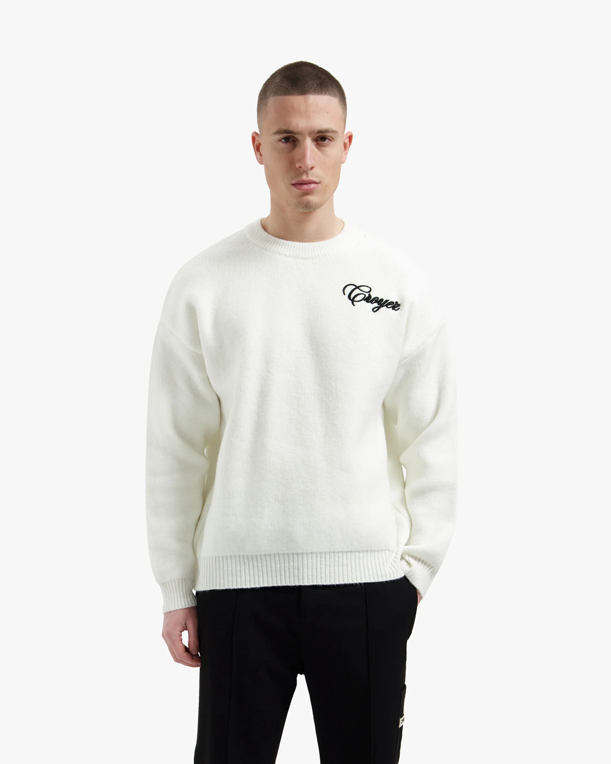 Croyez Script Knit Sweater | Off-White - Image 3