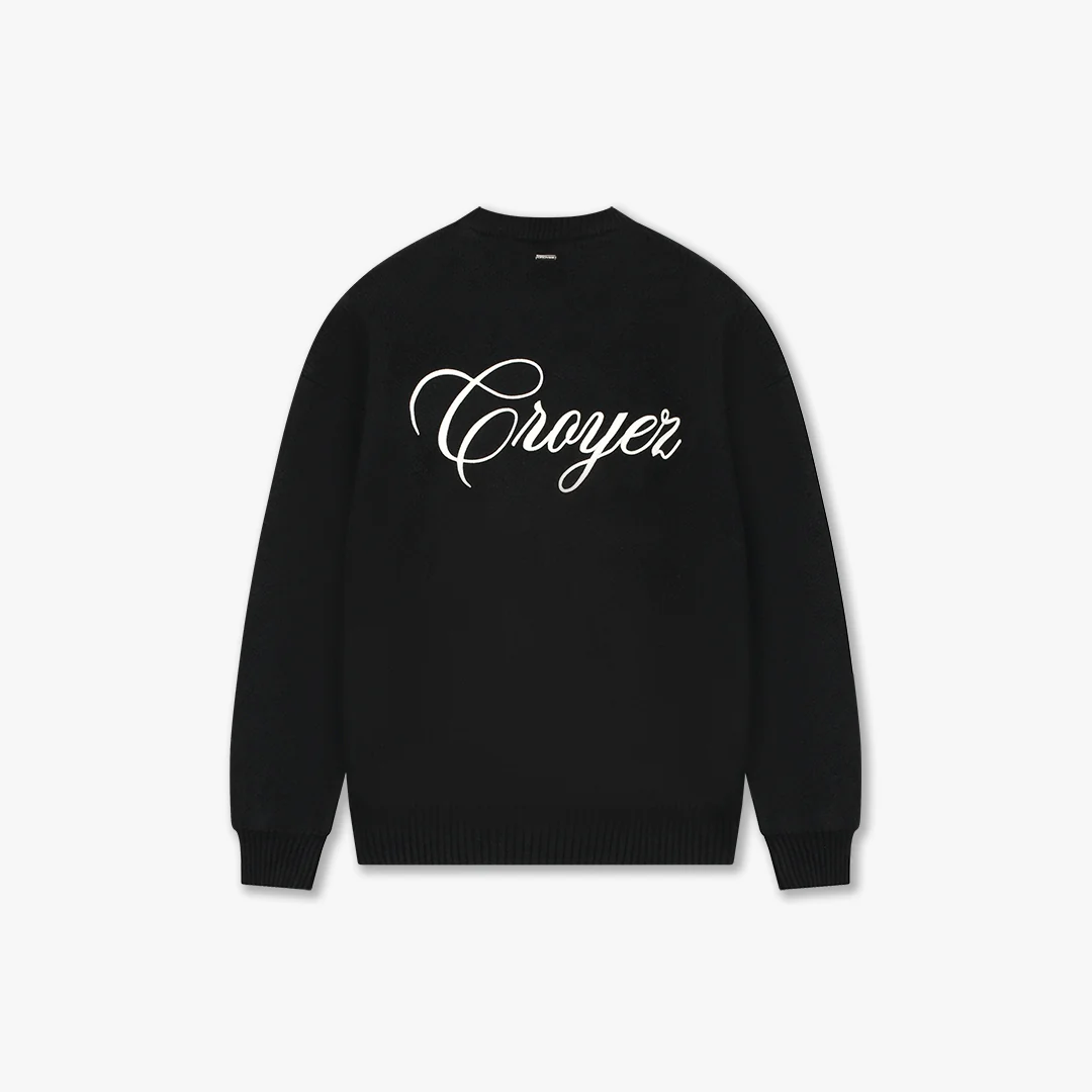 Croyez Script Knit Sweater | Vintage Black - Image 2