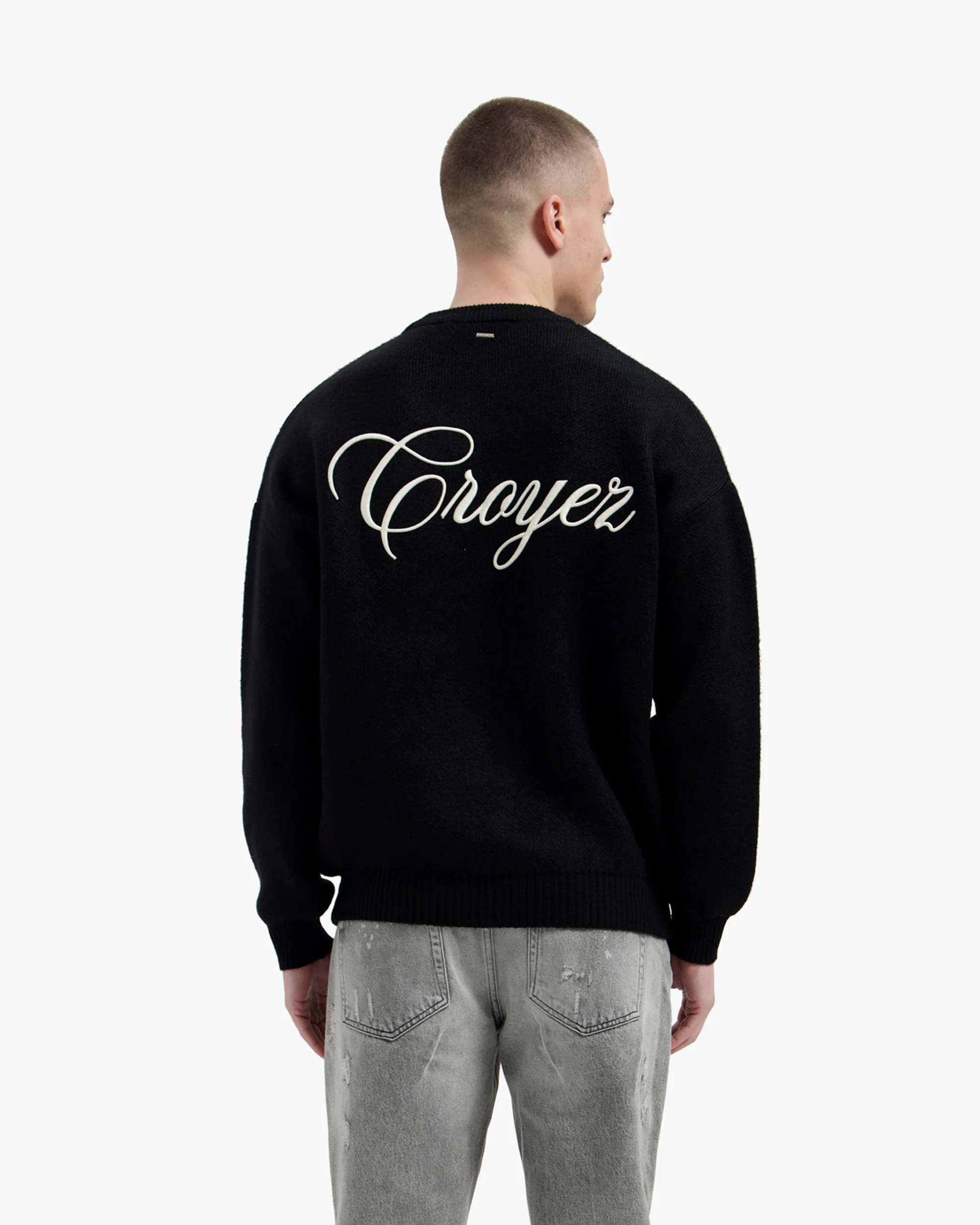 Croyez Script Knit Sweater | Vintage Black - Image 4