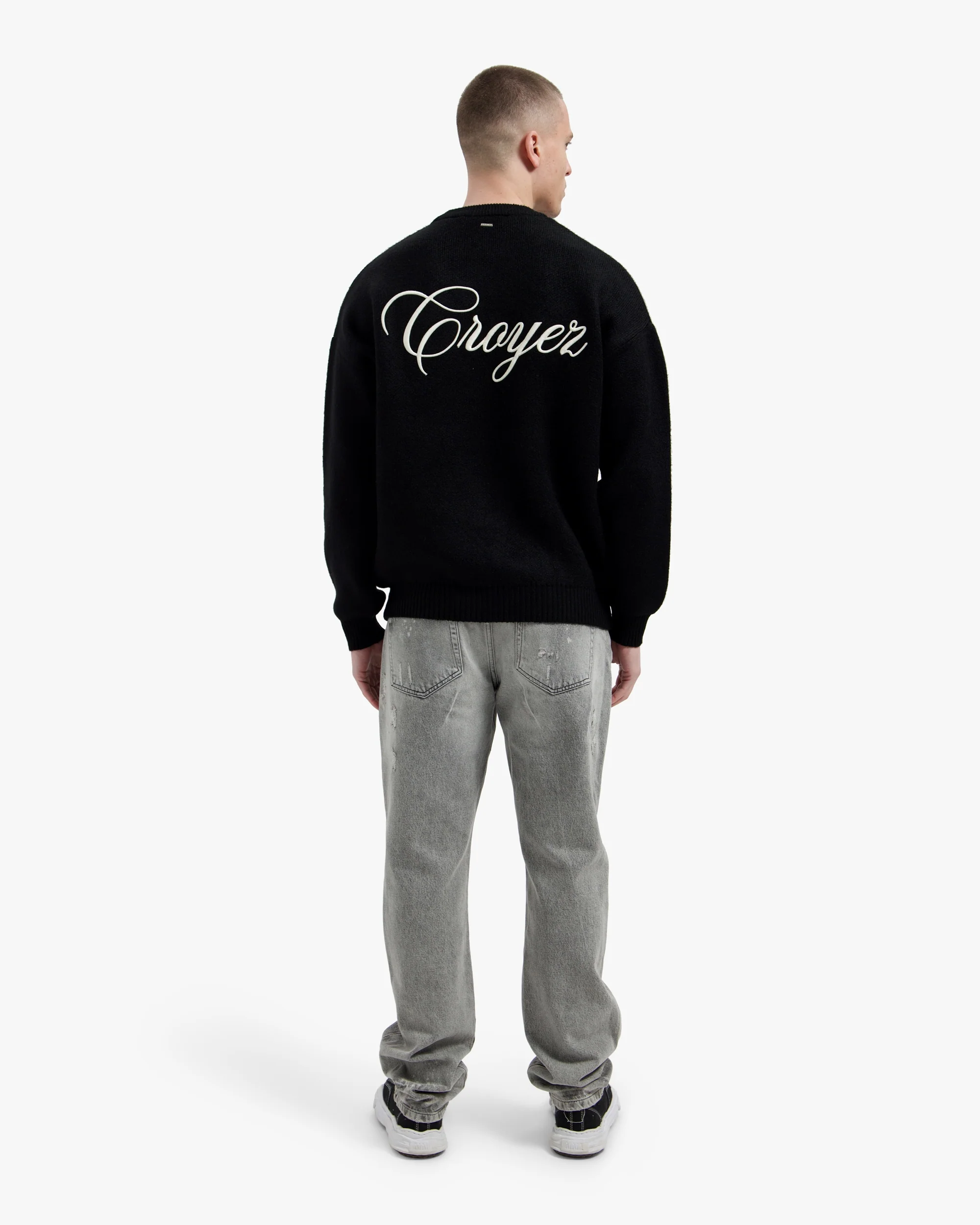Croyez Script Knit Sweater | Vintage Black - Image 6