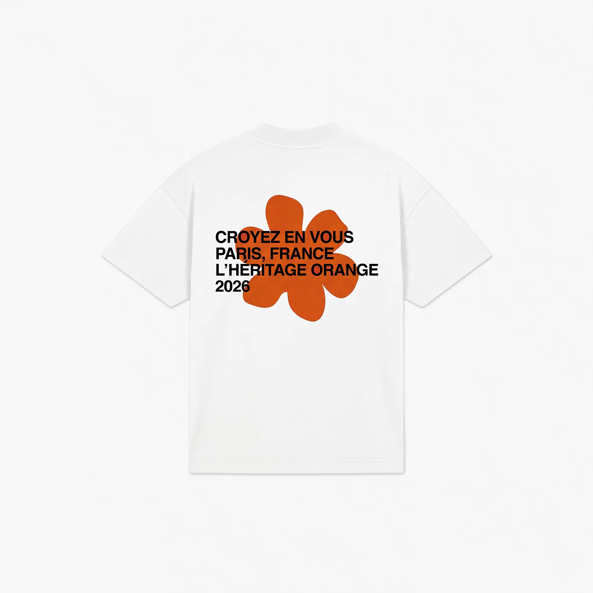 Croyez Silhouette T-Shirt | White/Orange - Image 2