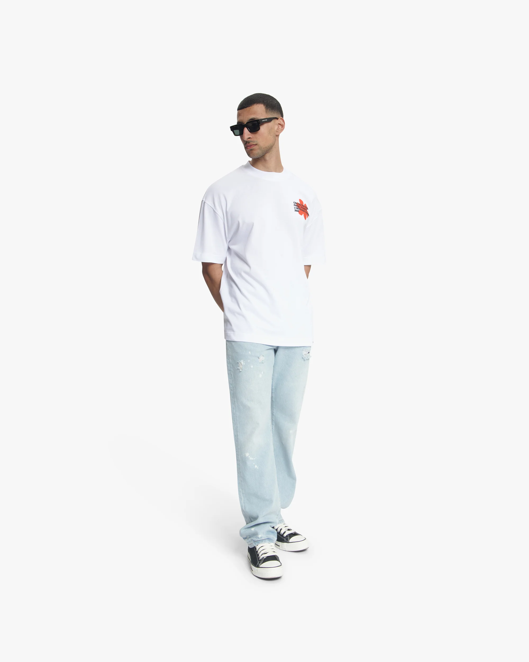 Croyez Silhouette T-Shirt | White/Orange - Image 5