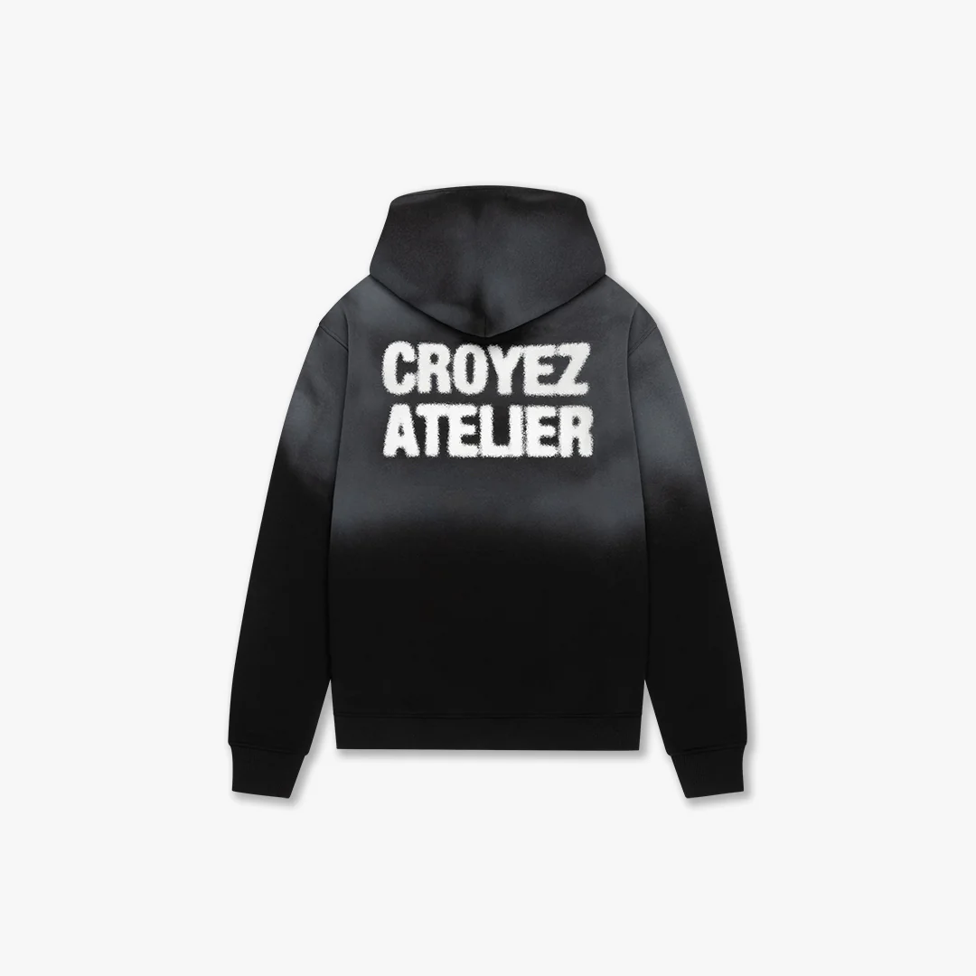 CROYEZ SPRAYED ATELIER HOODIE | BLACK - Image 2