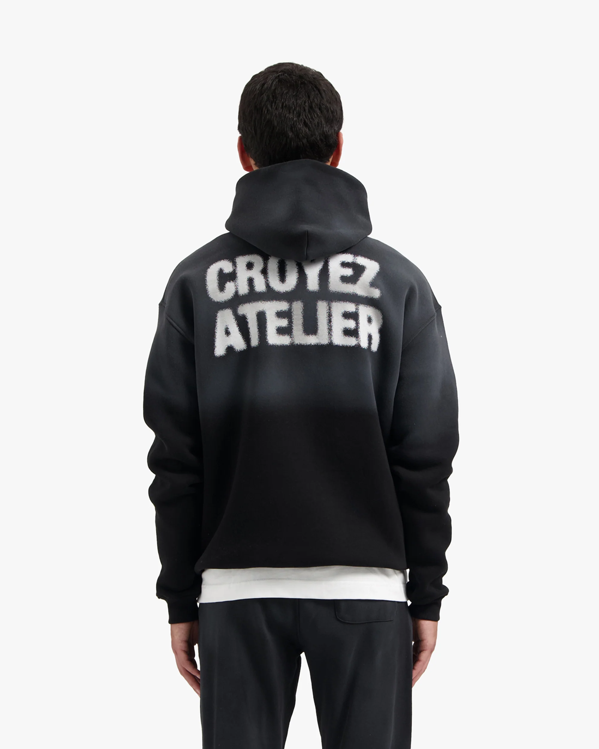 CROYEZ SPRAYED ATELIER HOODIE | BLACK - Image 4