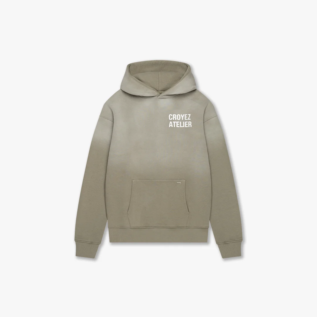 CROYEZ SPRAYED ATELIER HOODIE | DUSTY OLIVE