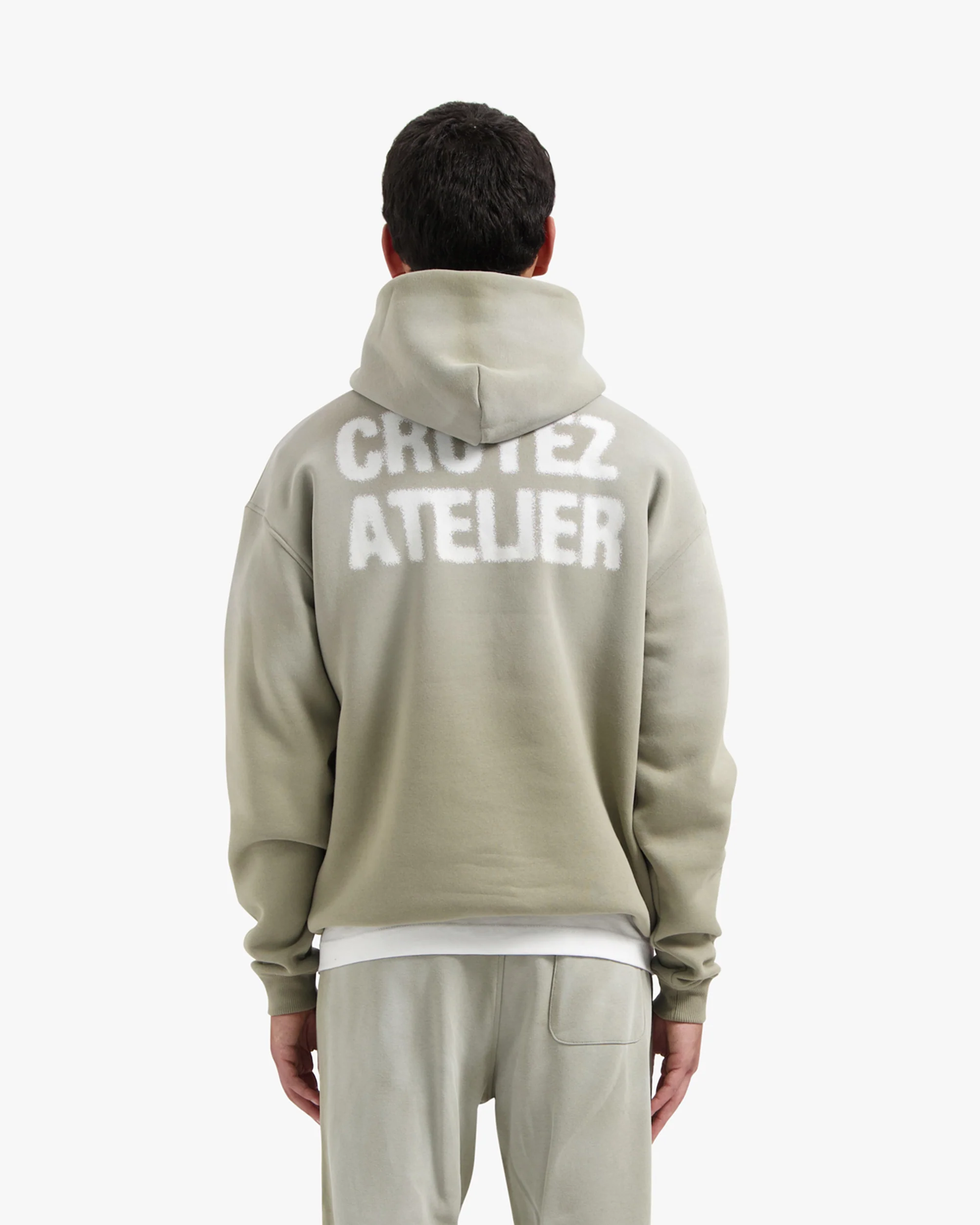CROYEZ SPRAYED ATELIER HOODIE | DUSTY OLIVE - Image 4