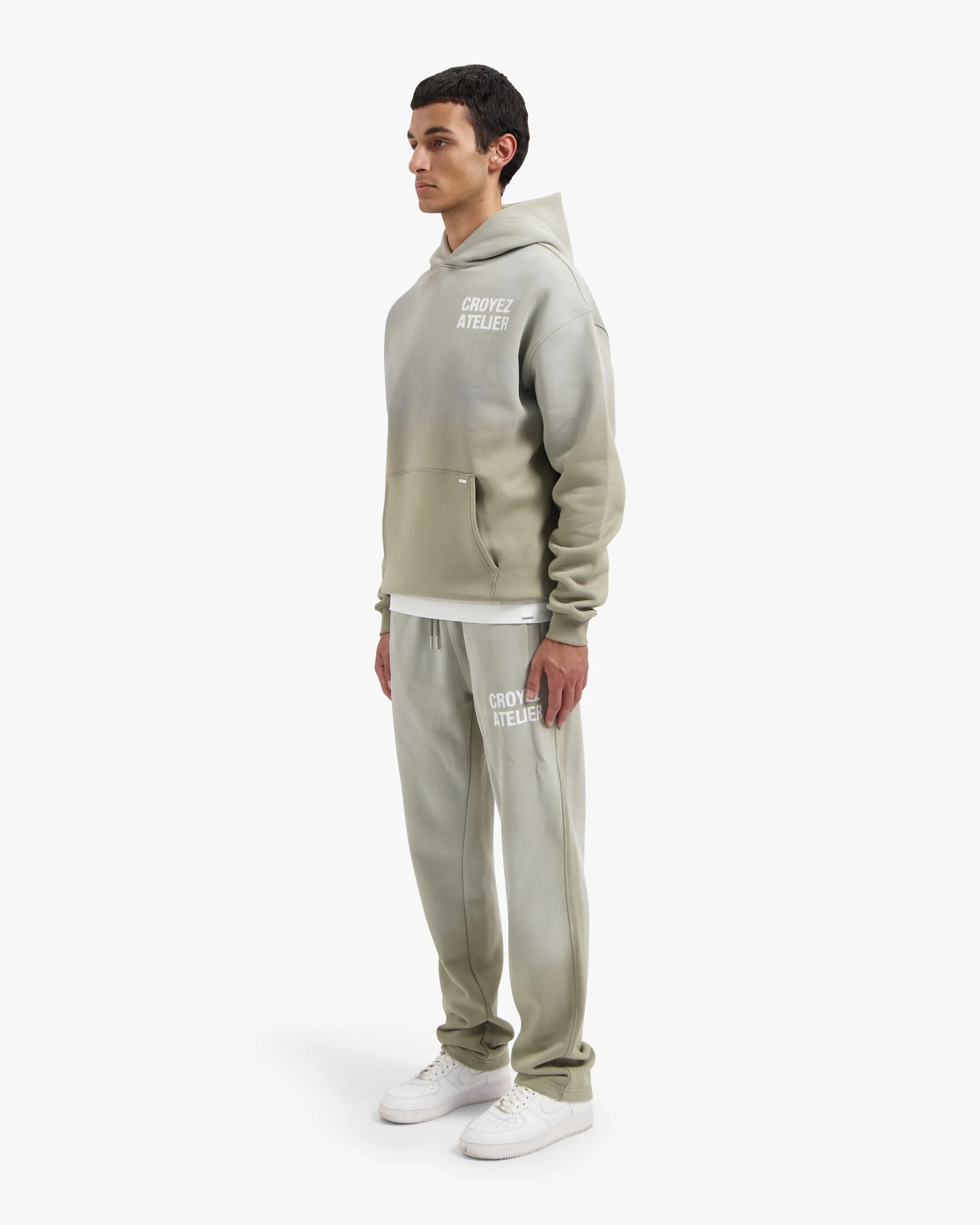 CROYEZ SPRAYED ATELIER HOODIE | DUSTY OLIVE - Image 5