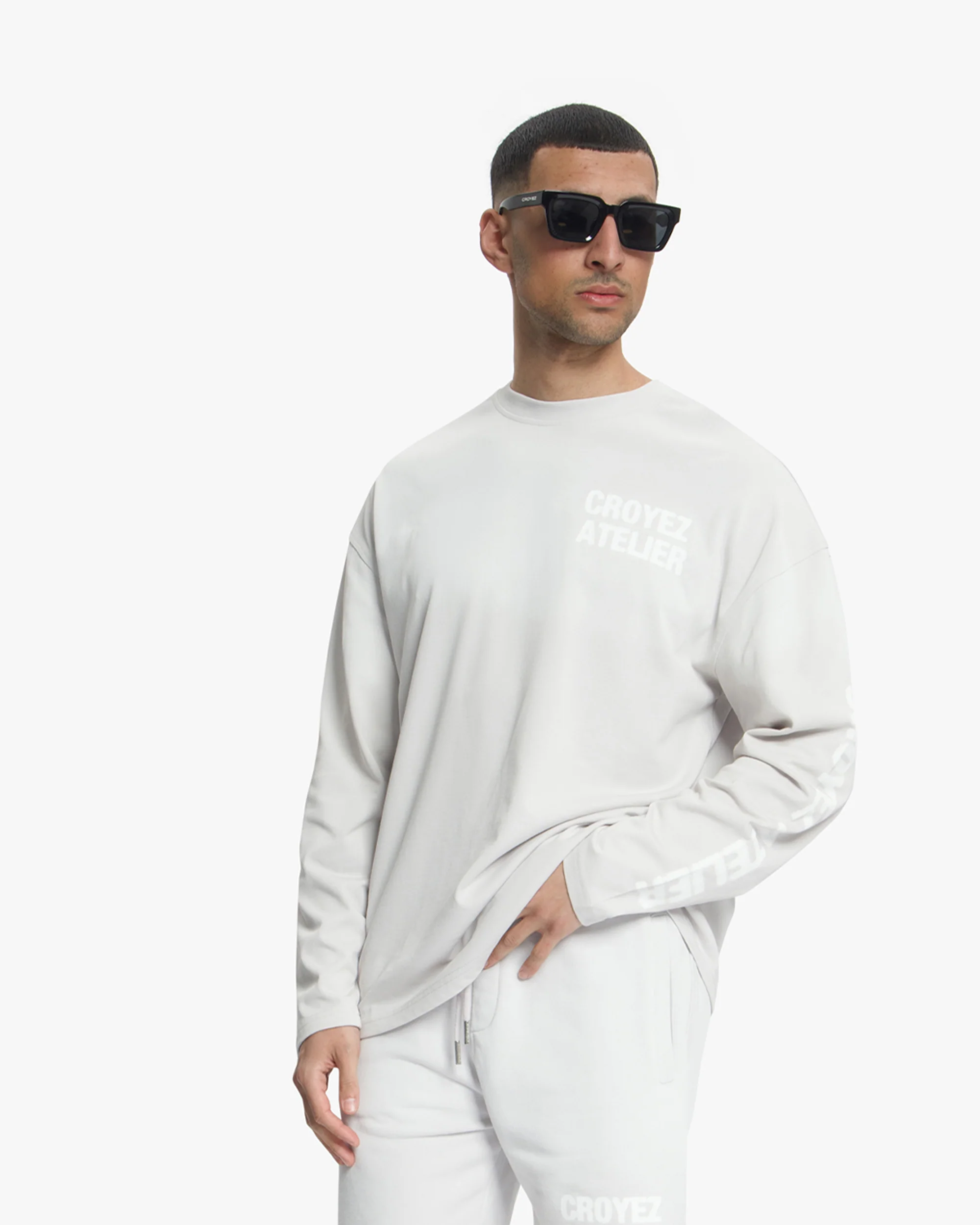 Croyez Sprayed Atelier Longsleeve | Light Grey - Image 3