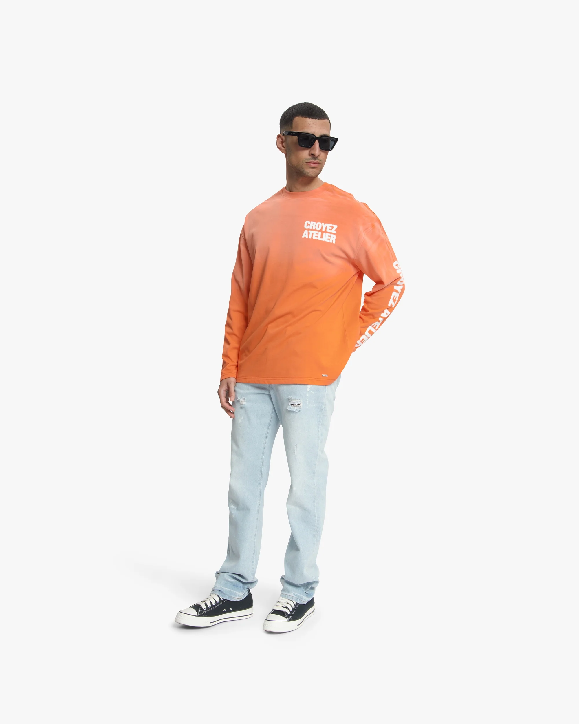 Croyez Sprayed Atelier Longsleeve | Orange - Image 5