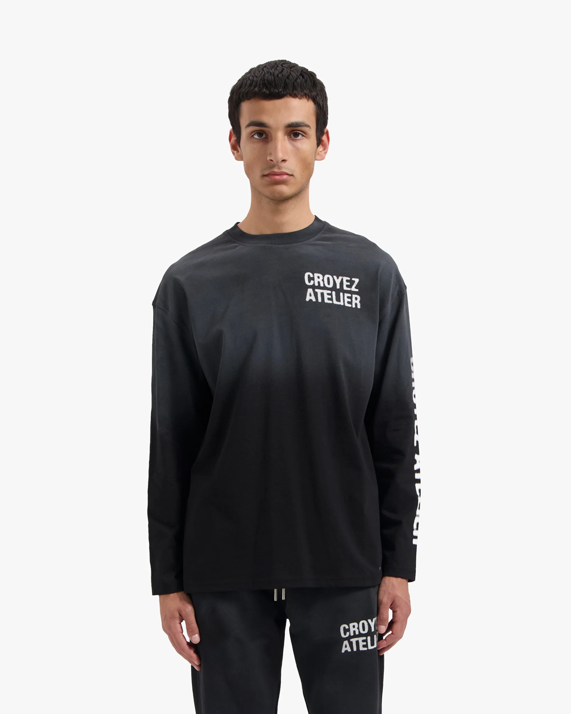 CROYEZ SPRAYED ATELIER LONGSLEEVE T-SHIRT | BLACK - Image 3